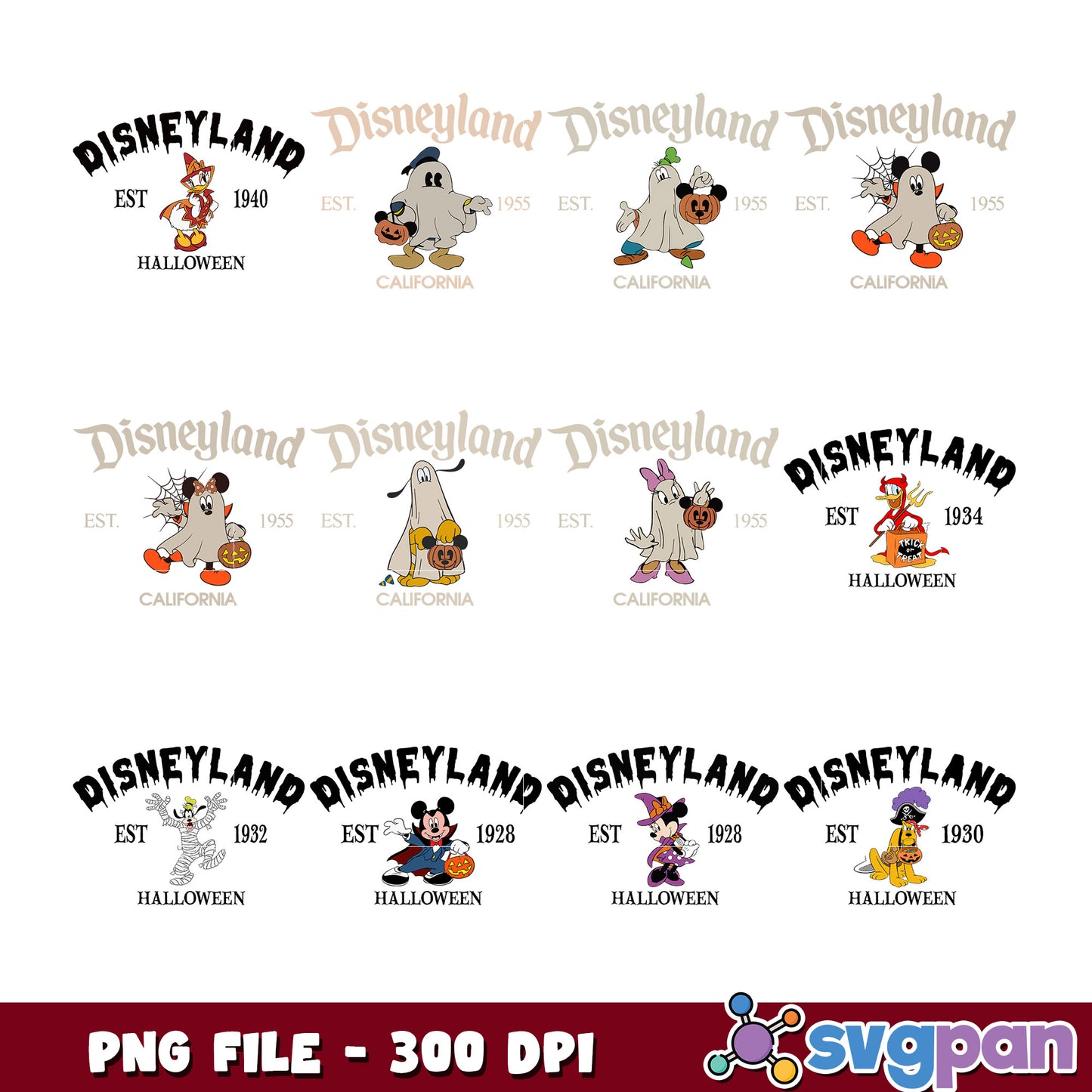 Disneyland Halloween PNG Bundle 300 DPI