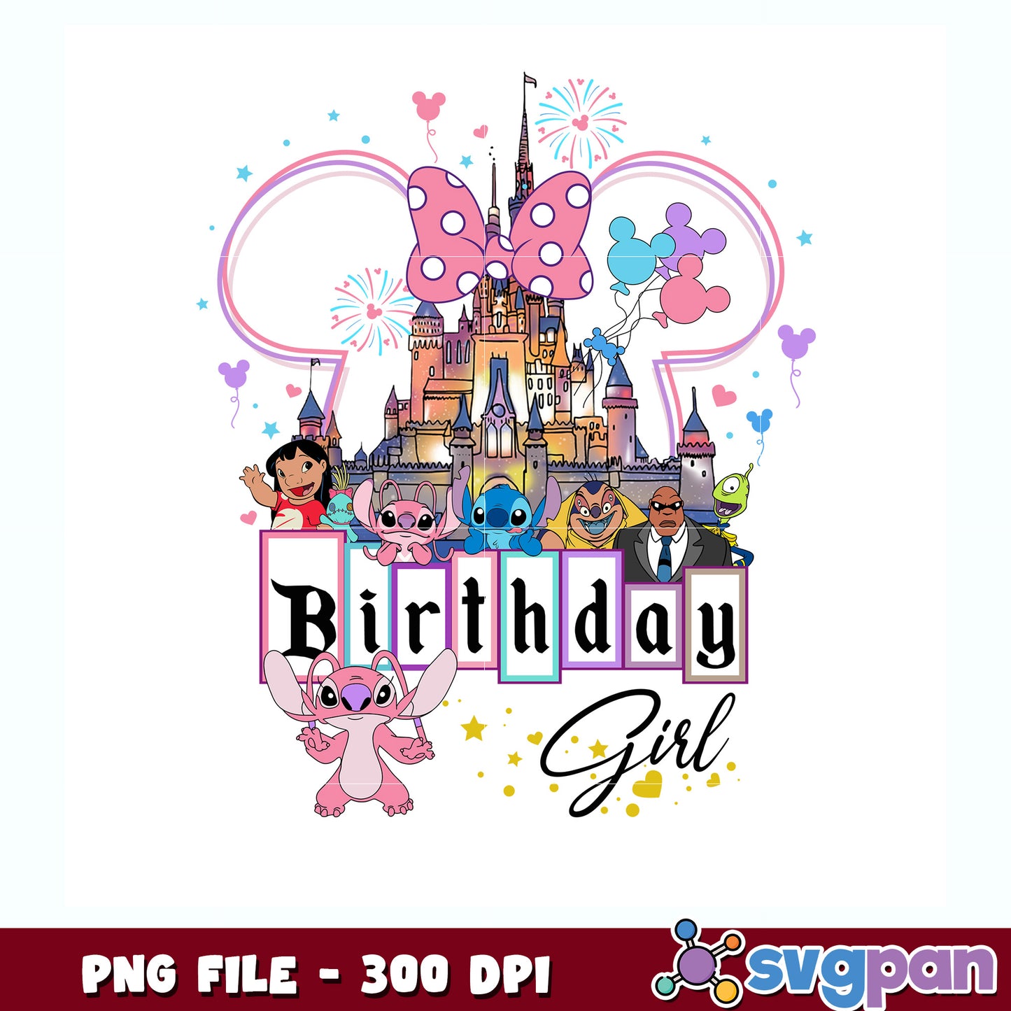 Disneyland birthday png, cute angel png, lilo and stitch png png