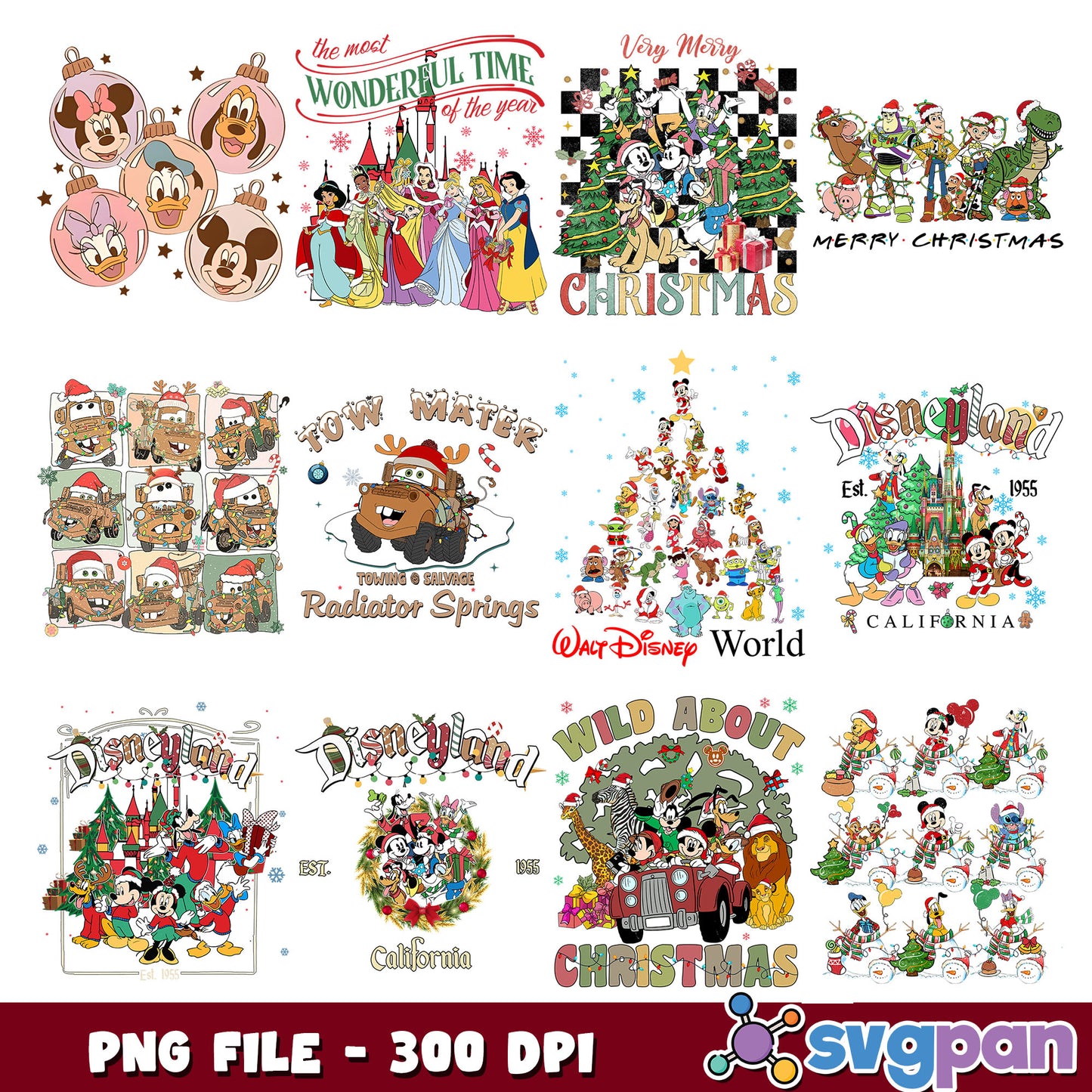 Disneyland christmas day png bundle