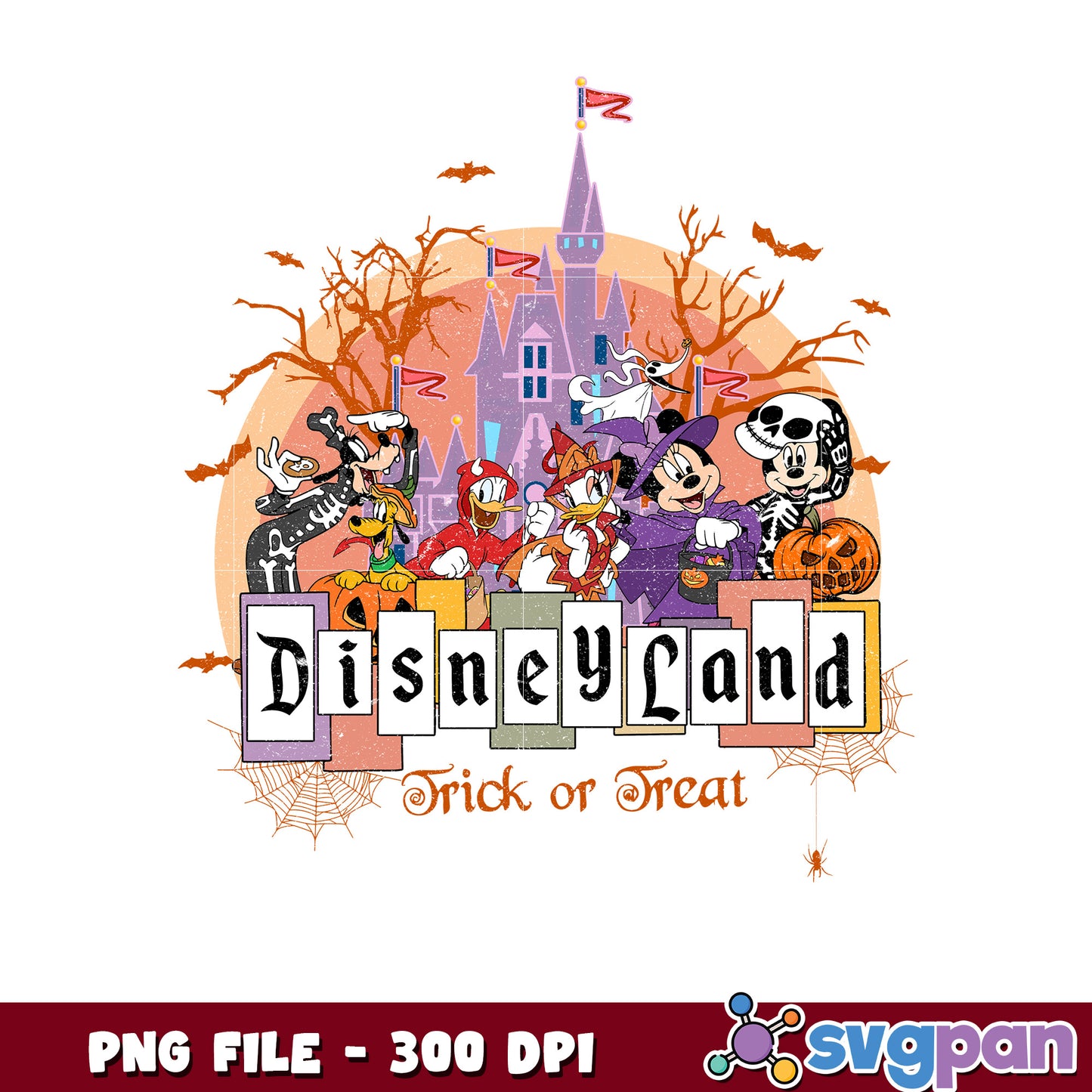 Disneyland design png, halloween decorations png, halloween disney png
