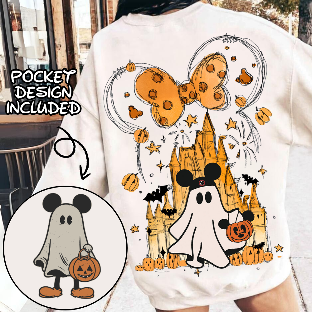Disneyland halloween design png, trick or treat png , halloween cartoons png