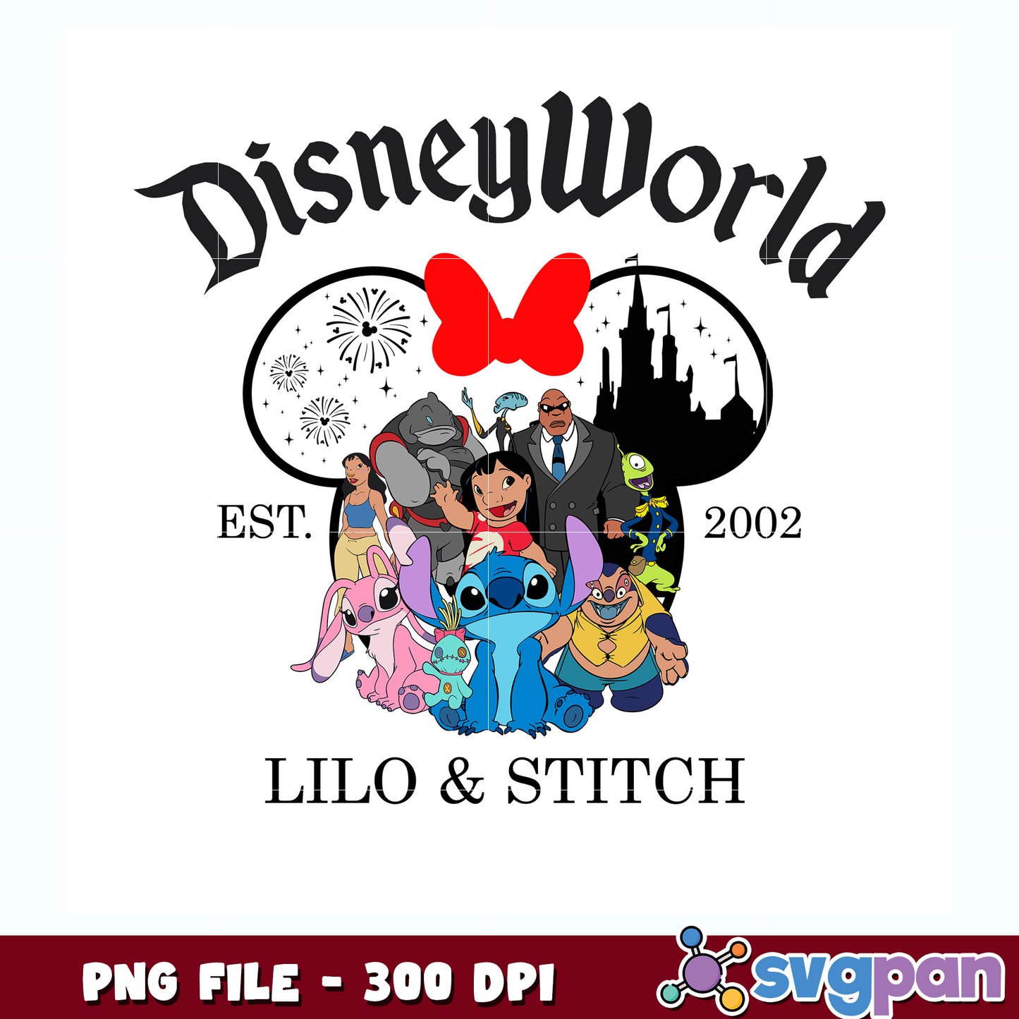 Disneyland lilo and stitch est 2002 png, lilo and stitch png