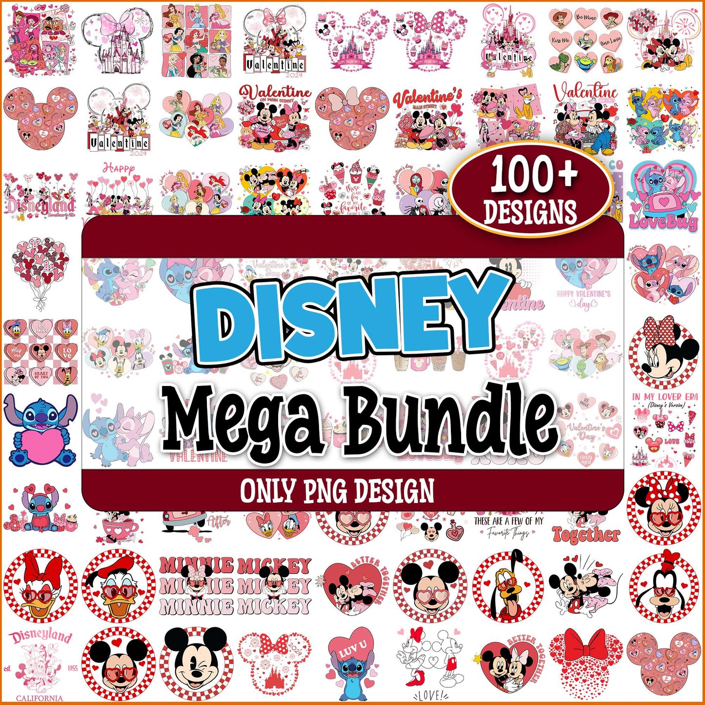 Disneyland valentine png bundle