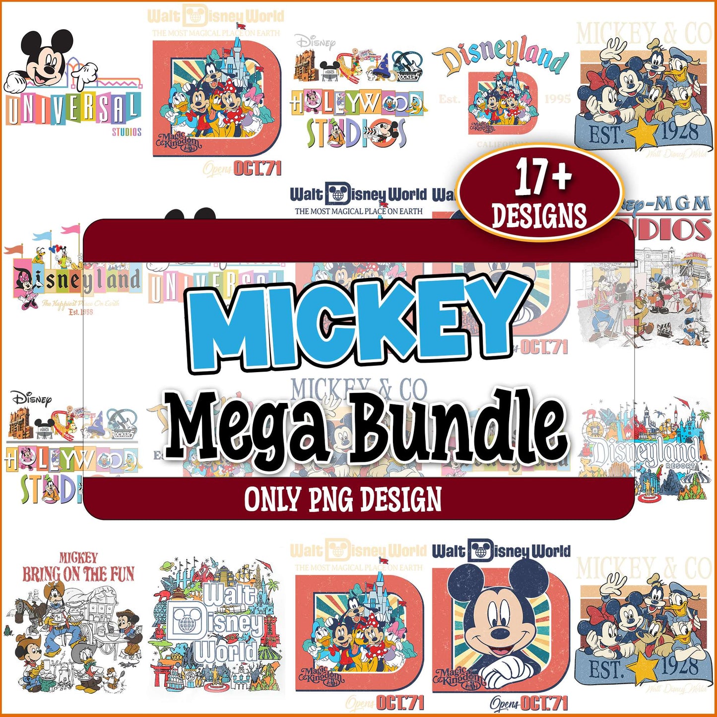 Disney land world png bundle