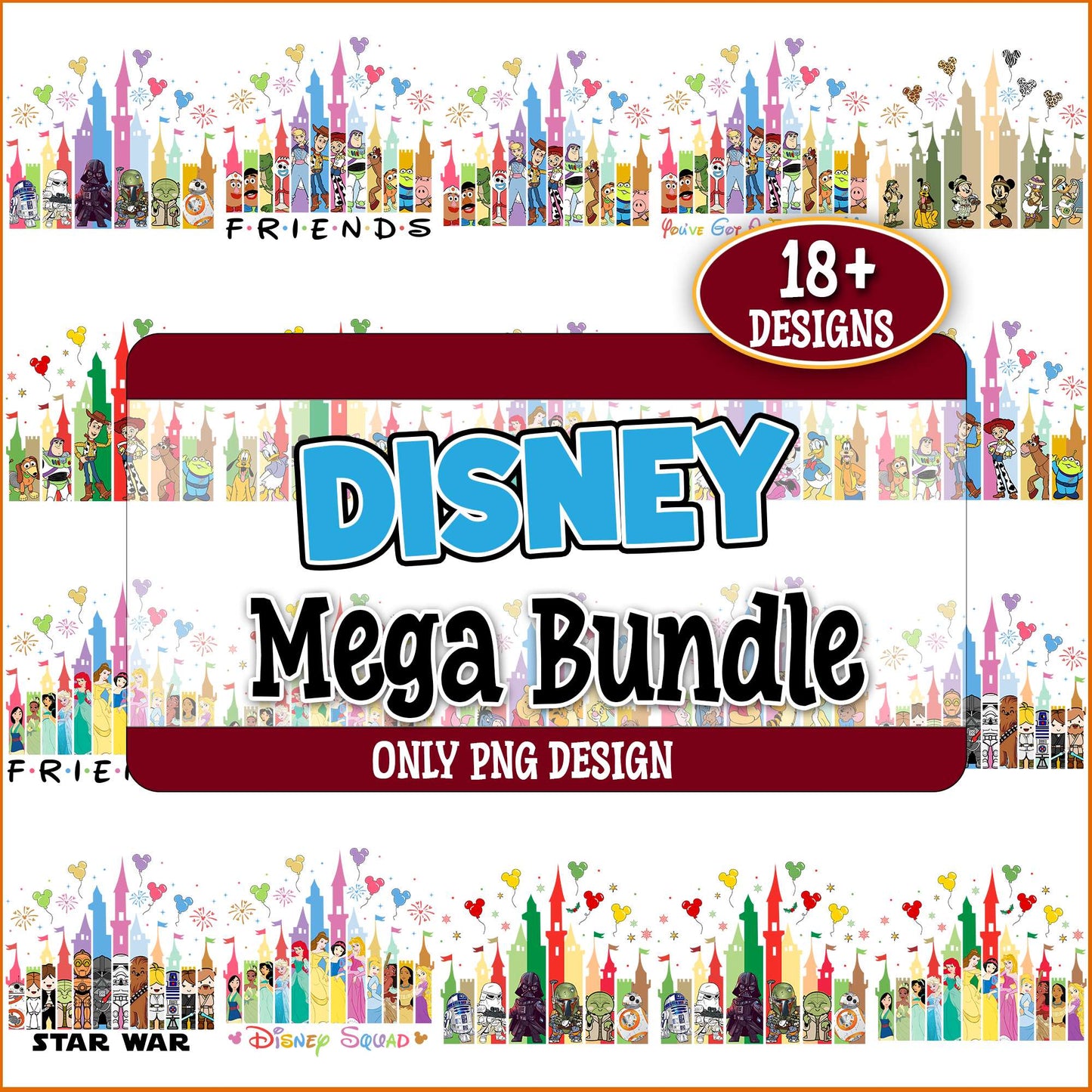 Disney magic kingdom png bundle