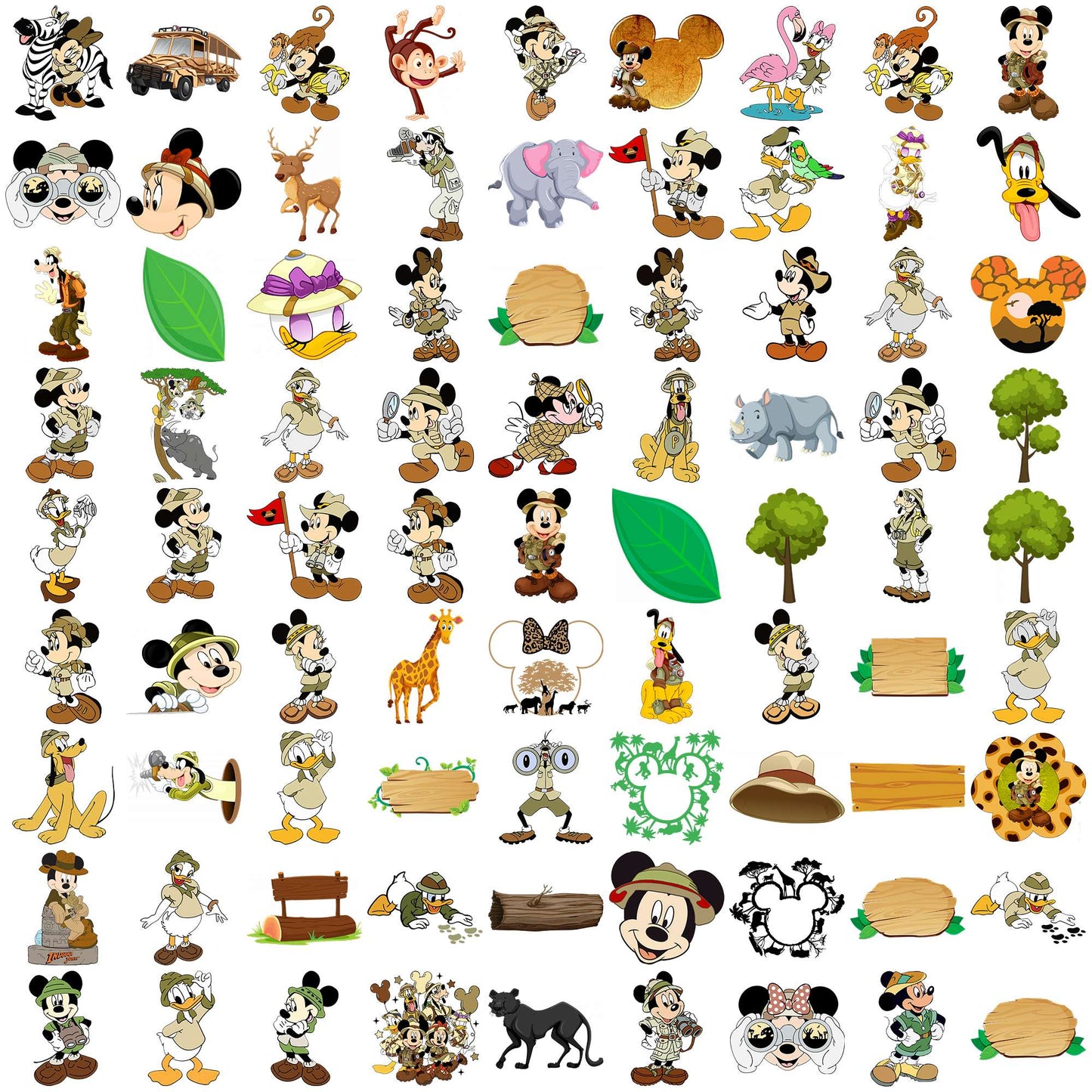 Disney mickey animal kingdom png bundle, disney world png, disney careers png