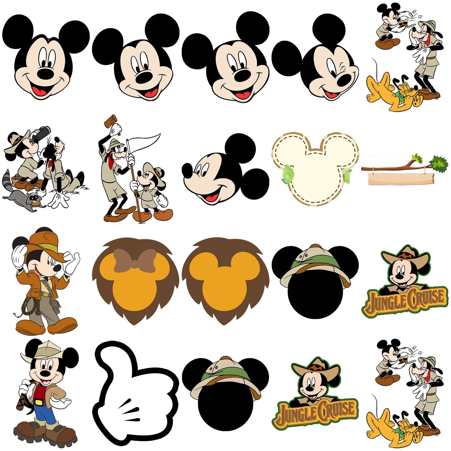 Disney mickey animal kingdom png bundle, disney world png, disney careers png