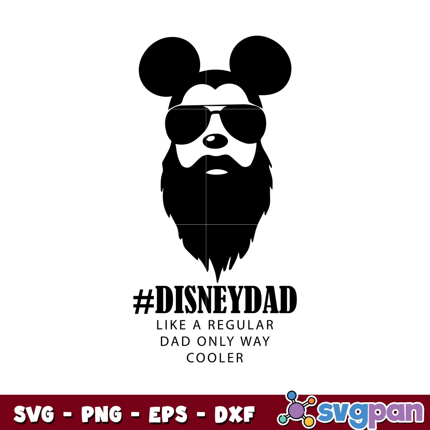 Disney mickey beard black svg, mickey mouse face svg, mickey svg