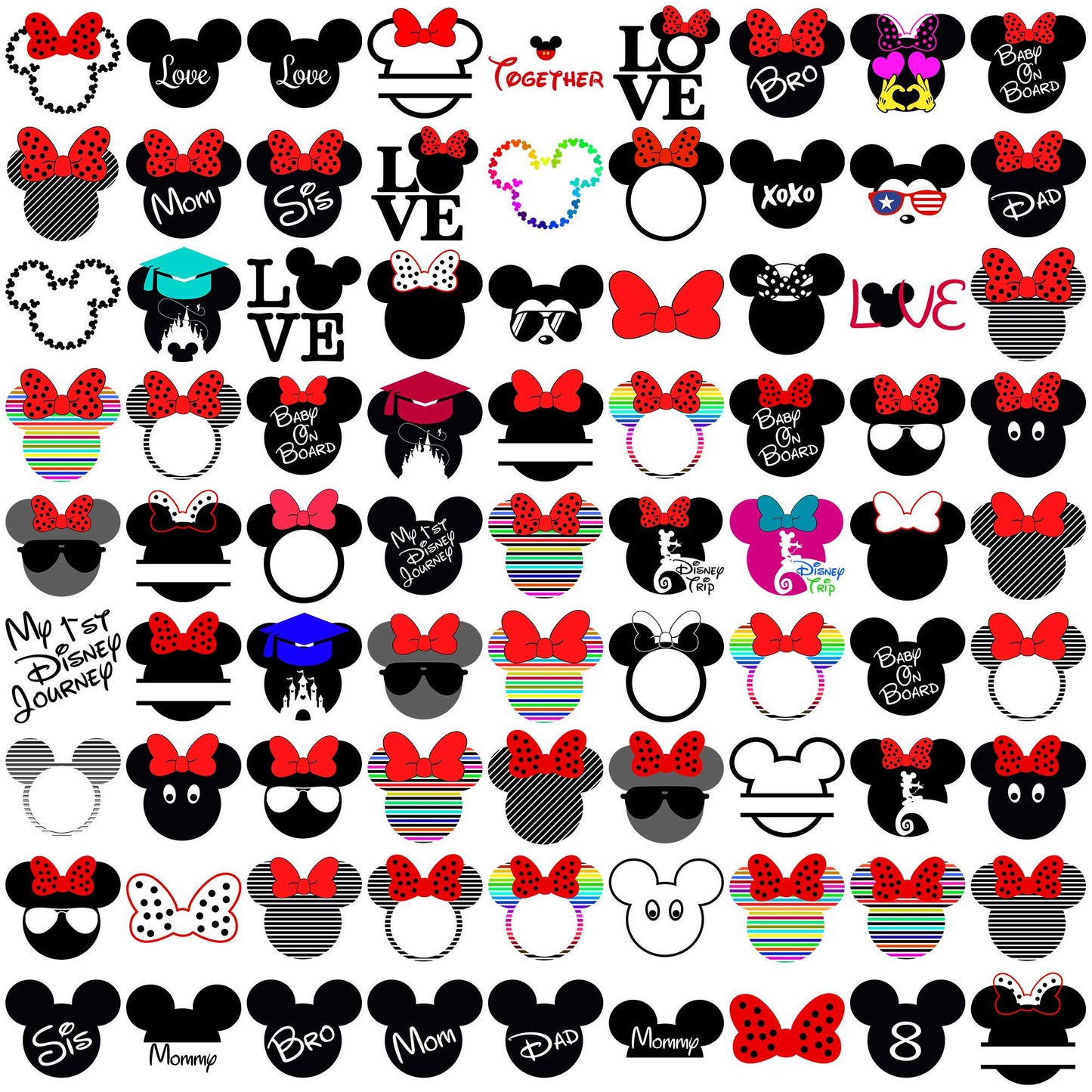 Disney monogram cartoon svg bundle, disney cruise svg, disney tickets svg