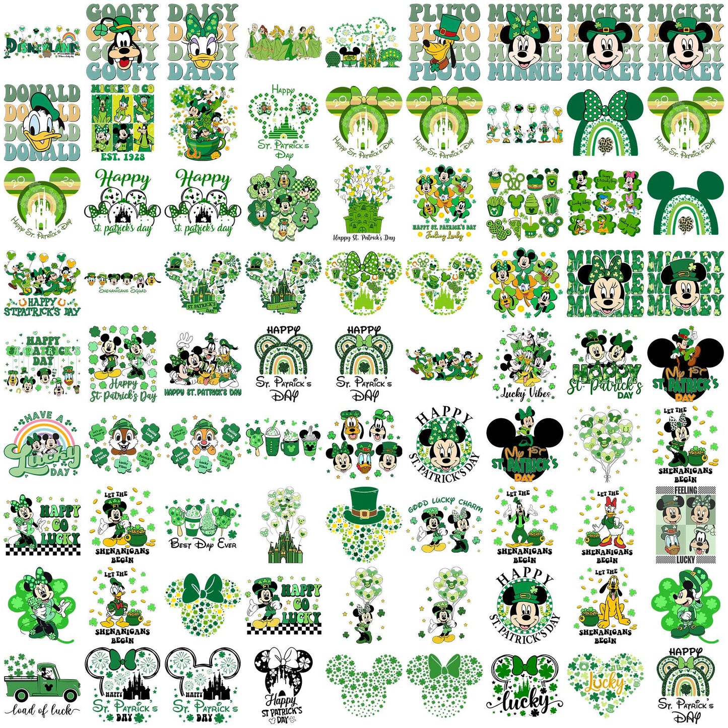 Disney patrick day png bundle, st patricks day png, disney movies png