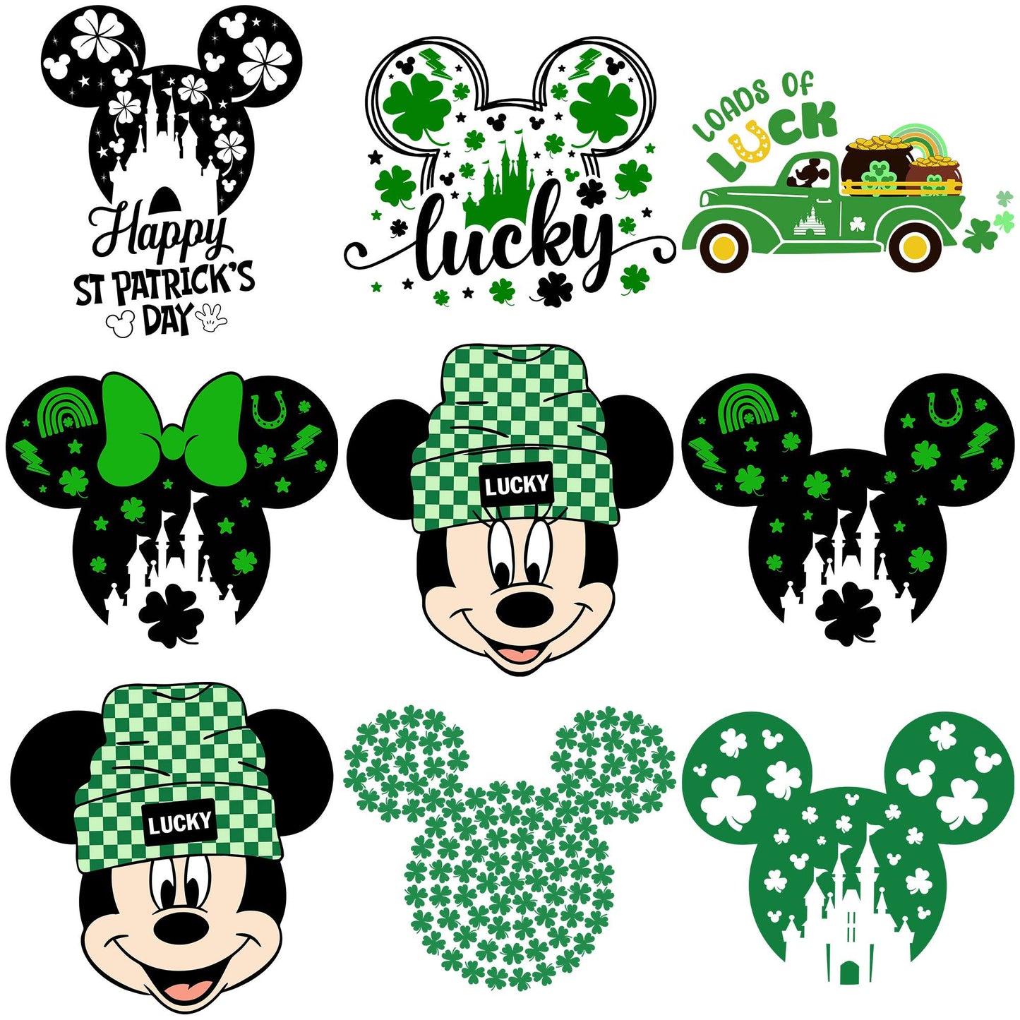 Disney patrick day png bundle, st patricks day png, disney movies png