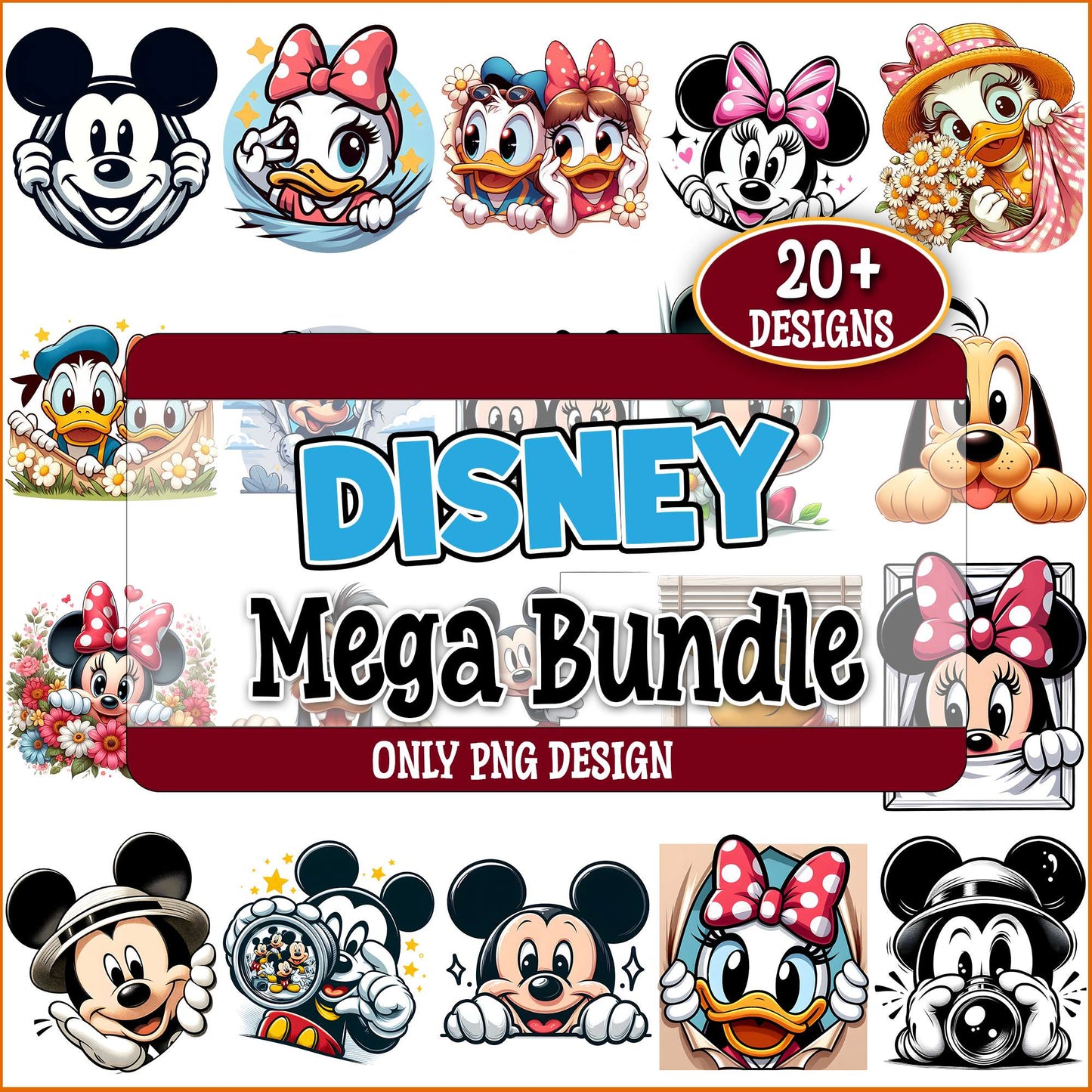 Disney peeking png bundle