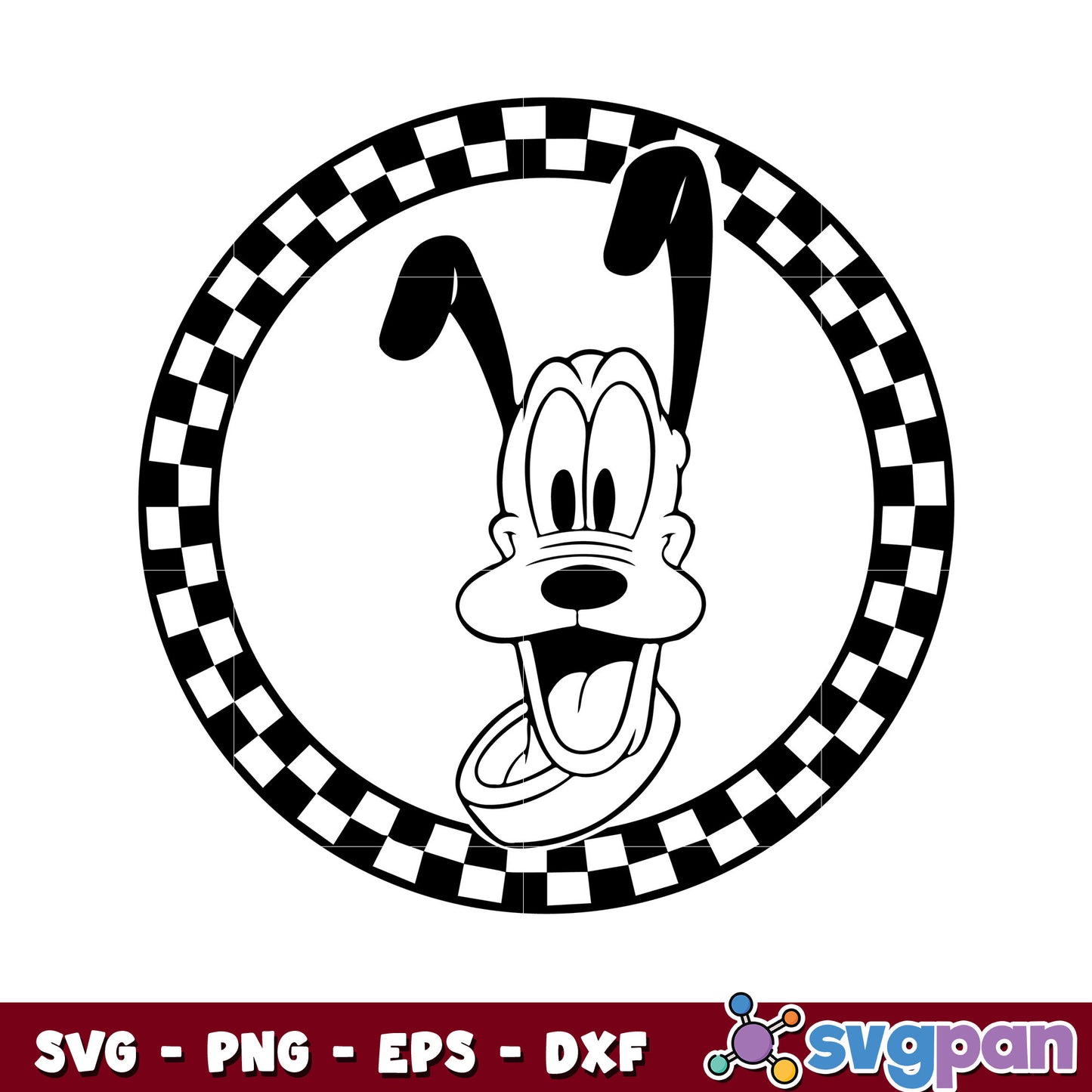 Disney pluto head black design svg, pluto dog svg, disney svg