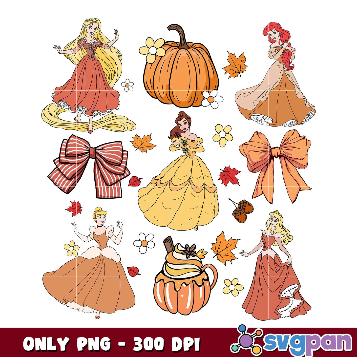 Disney princess fall bow tie png, disney princess png, princess png