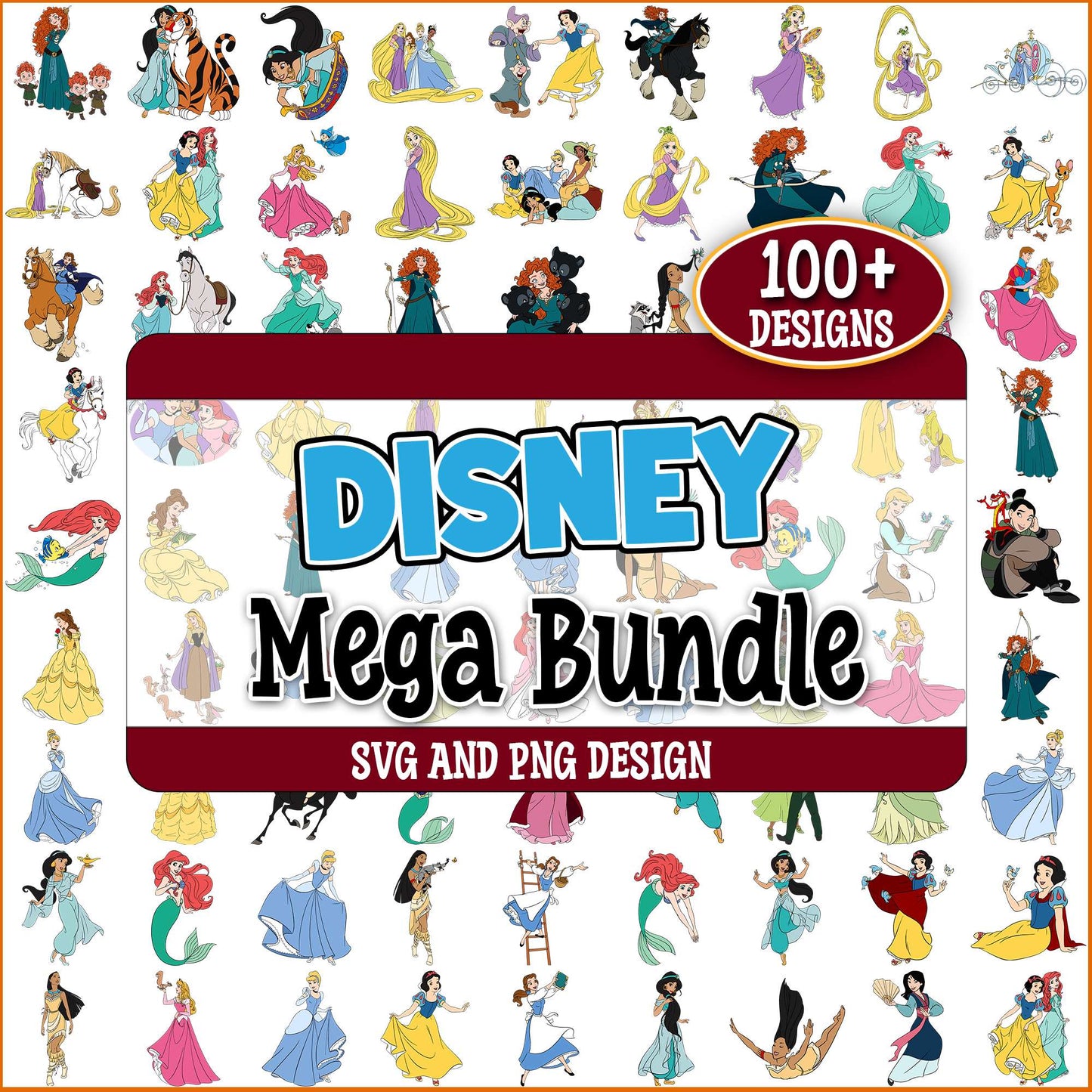 Disney princess set svg bundle