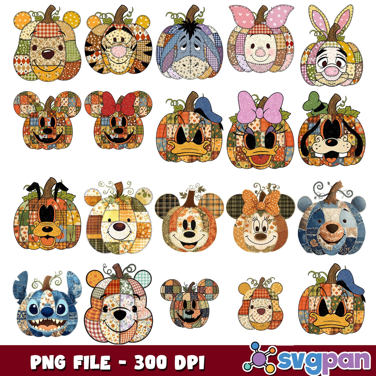 Disney pumpkin face png bundle