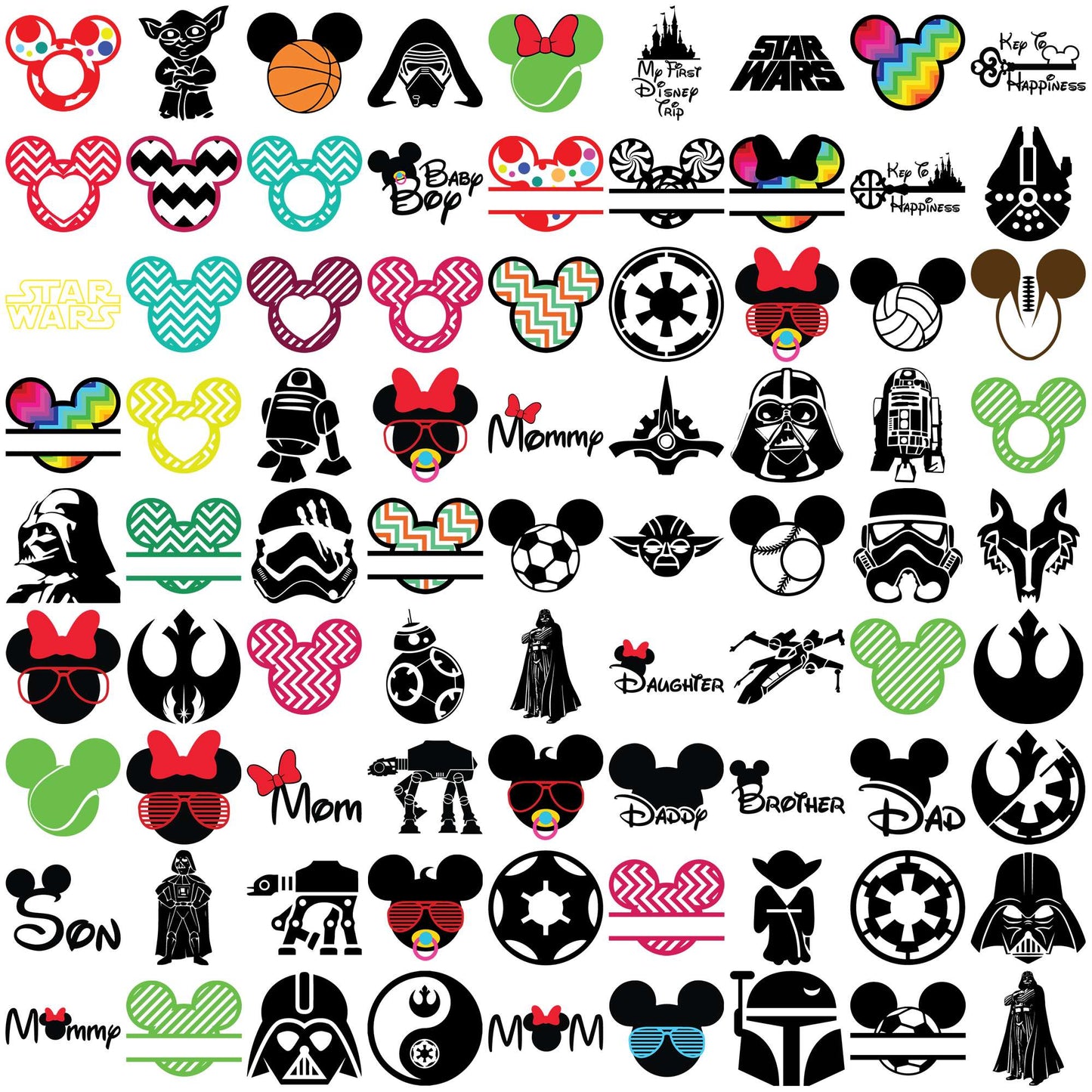 Disney quotes cartoon svg bundle, disney cruise 2025 svg, disney now svg