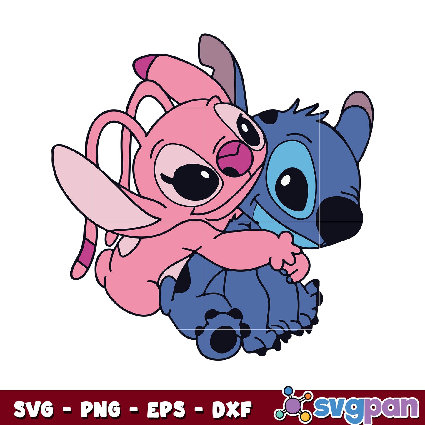 Disney stitch angel valentine svg, angel valentine svg, stitch ang angel svg