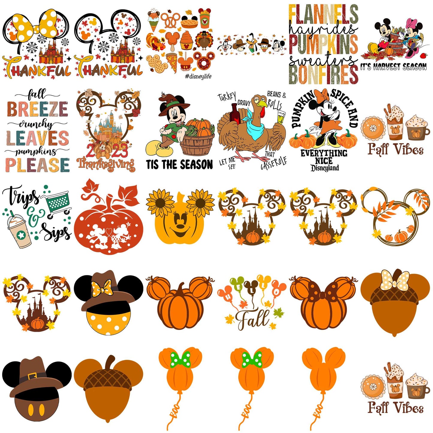 Disney thanksgiving design png bundle, thanksgiving png, thanksgiving 2025 png