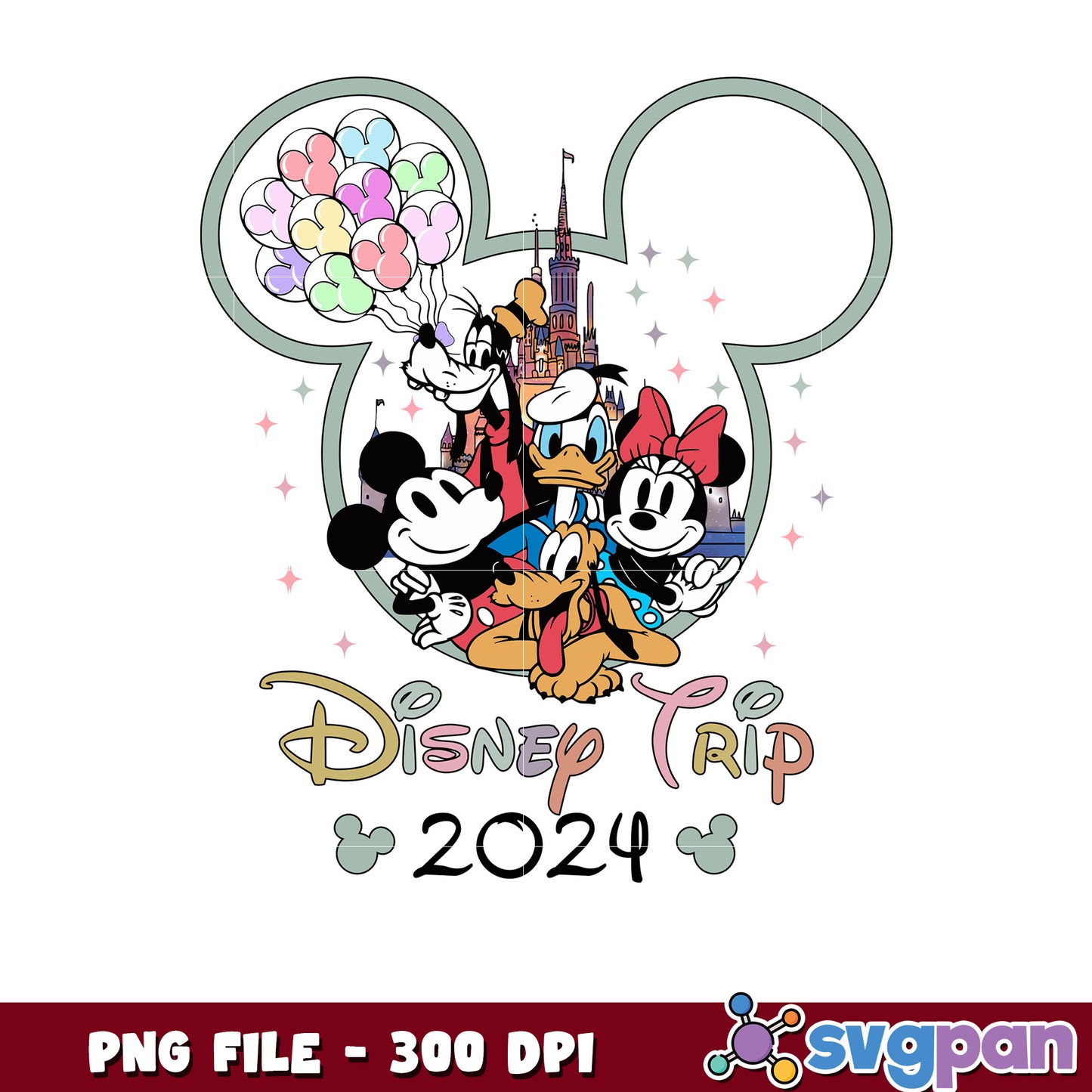 Disneytrip 2024 png, disney plus png, disney mickey mouse png