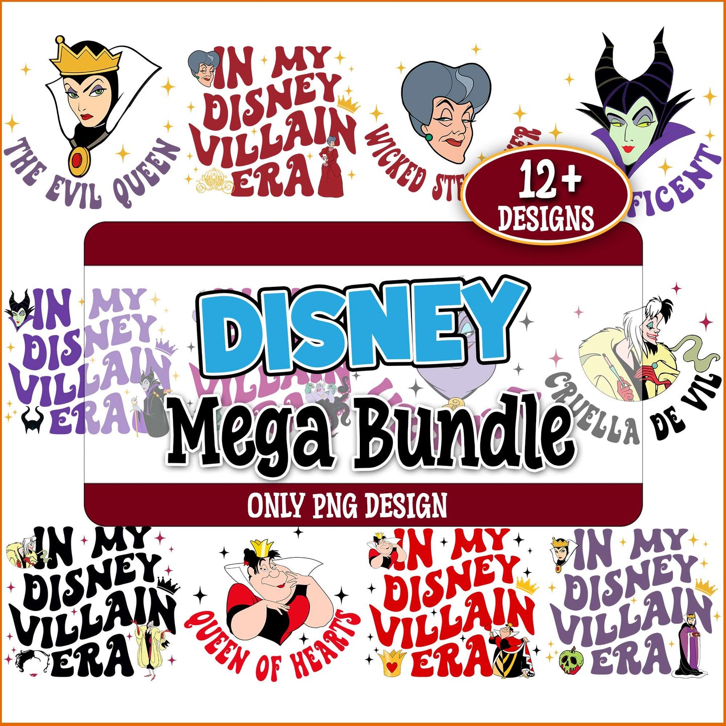 Disney villains era png bundle