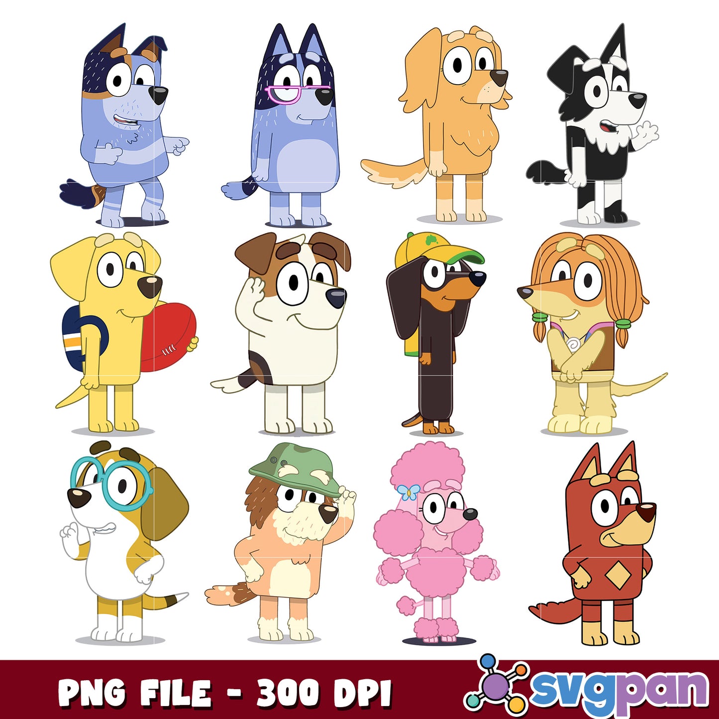 Dog Character Bundle PNG High Quality 300 DPI