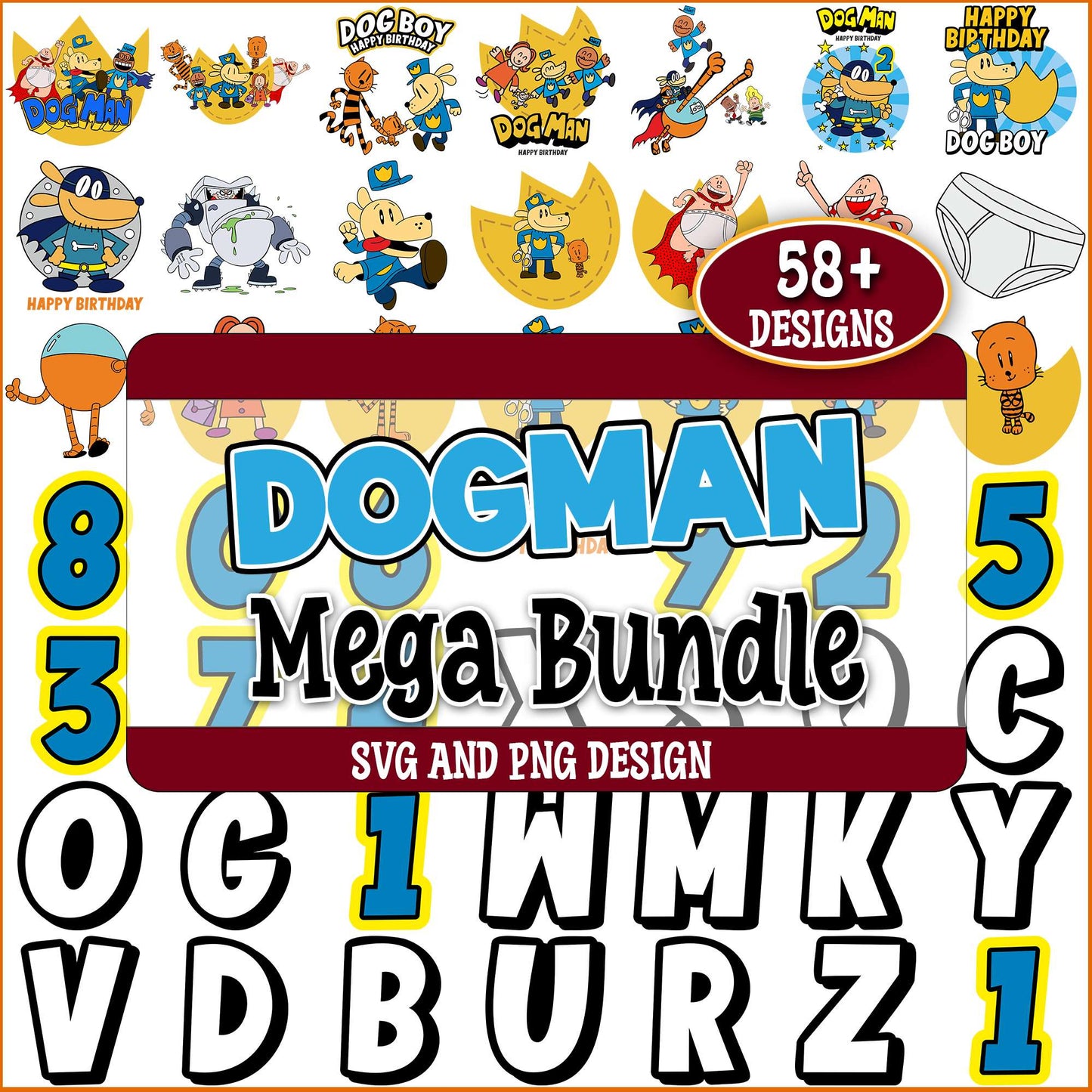 Dogman alphabet svg bundle