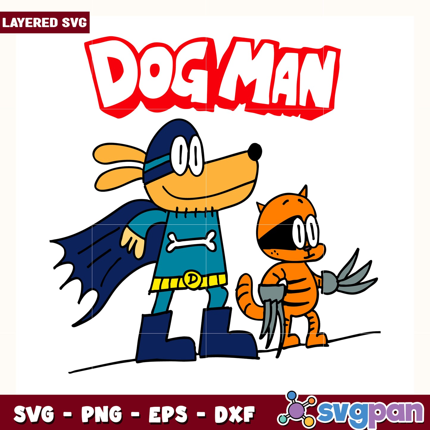 Dog man and greg the dog svg, dog man svg, funny comic svg