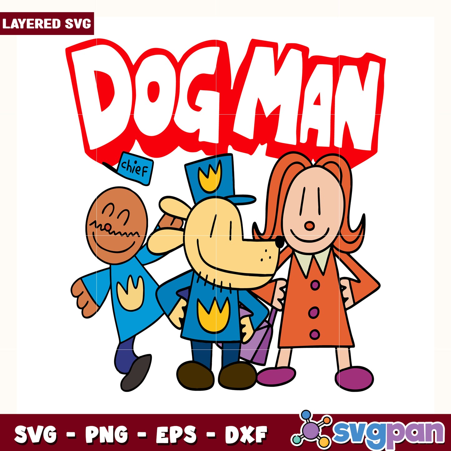 Dog man cartoons characters svg, dog man svg, funny comic svg