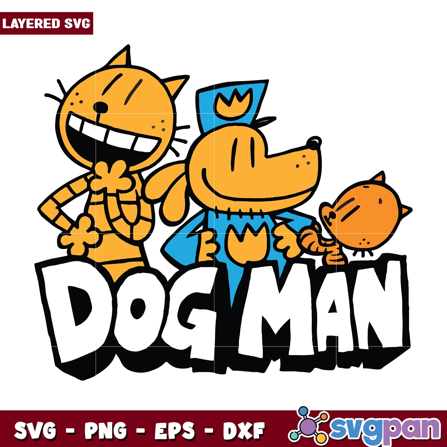 Dog man character svg, dav pilkey dog man svg, funny dog superhero svg