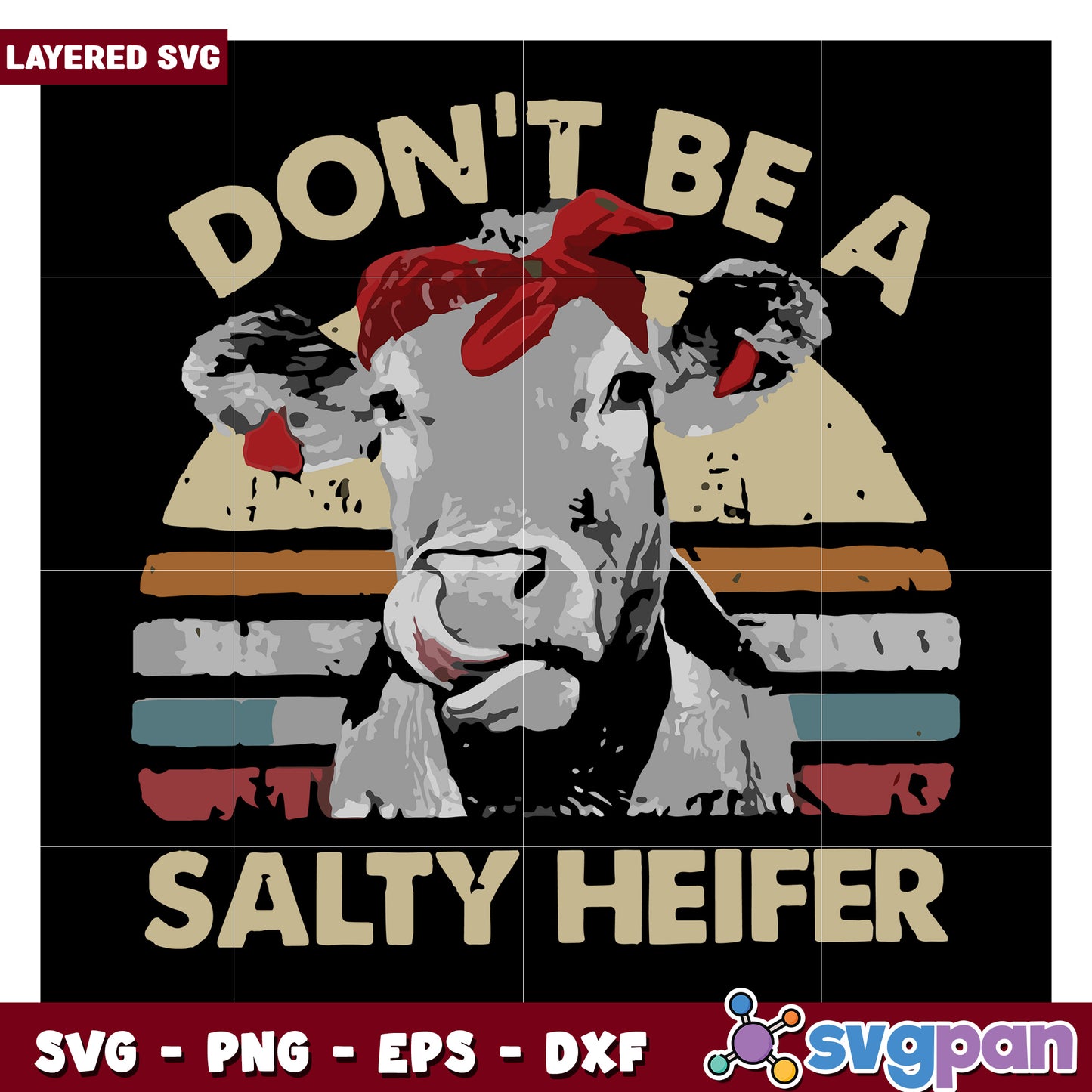 Don’t Be a Salty Heifer SVG Design for Fun Projects, Perfect for T-Shirts