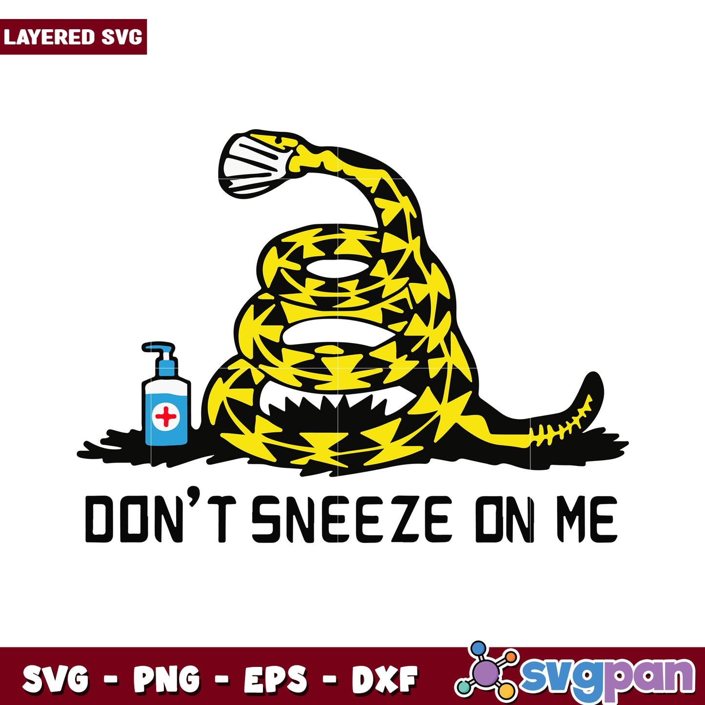Don't Sneeze on Me Snake SVG Design, Perfect for Wellness Themes