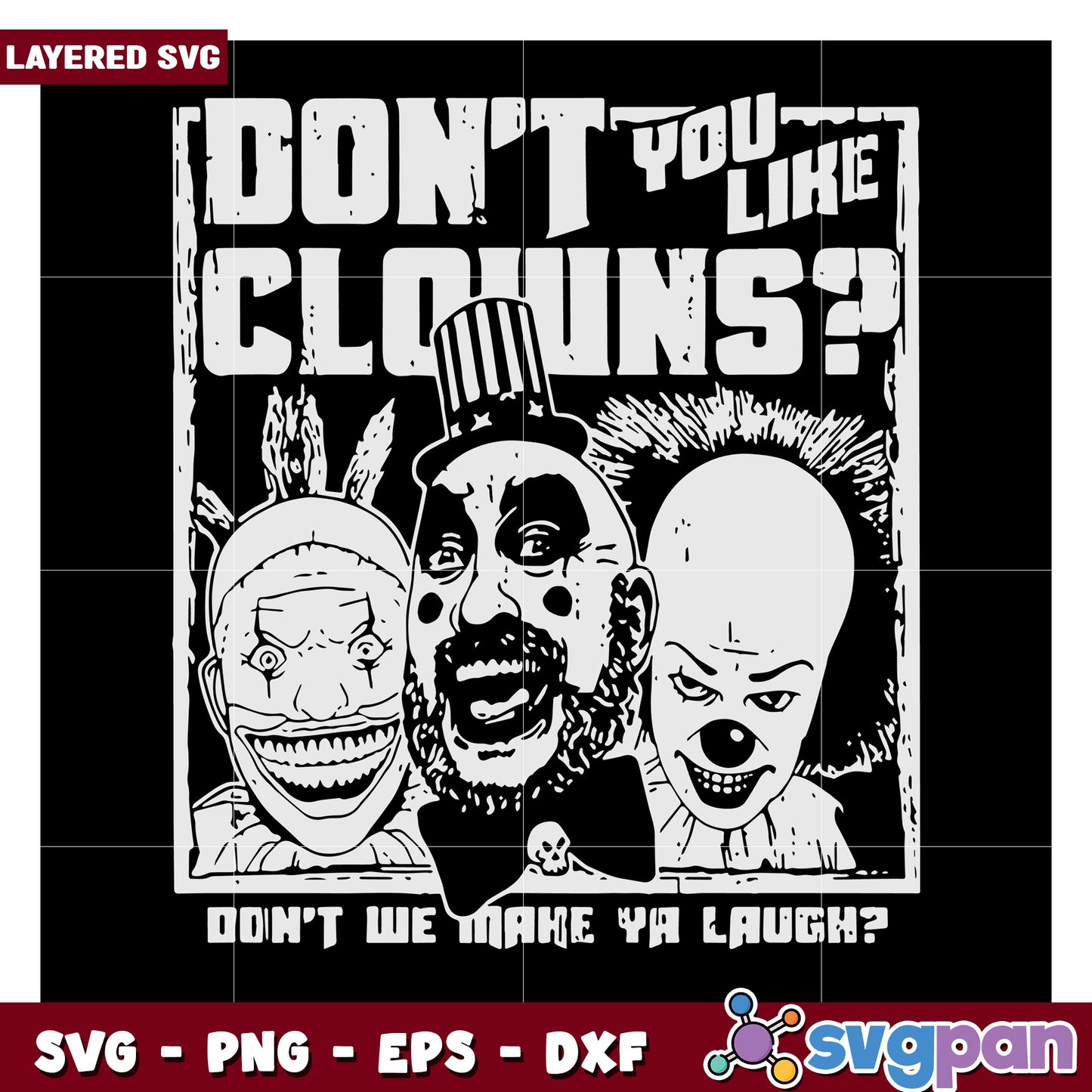 Don't You Like Clowns SVG Design for Fun Projects, Perfect for Halloween