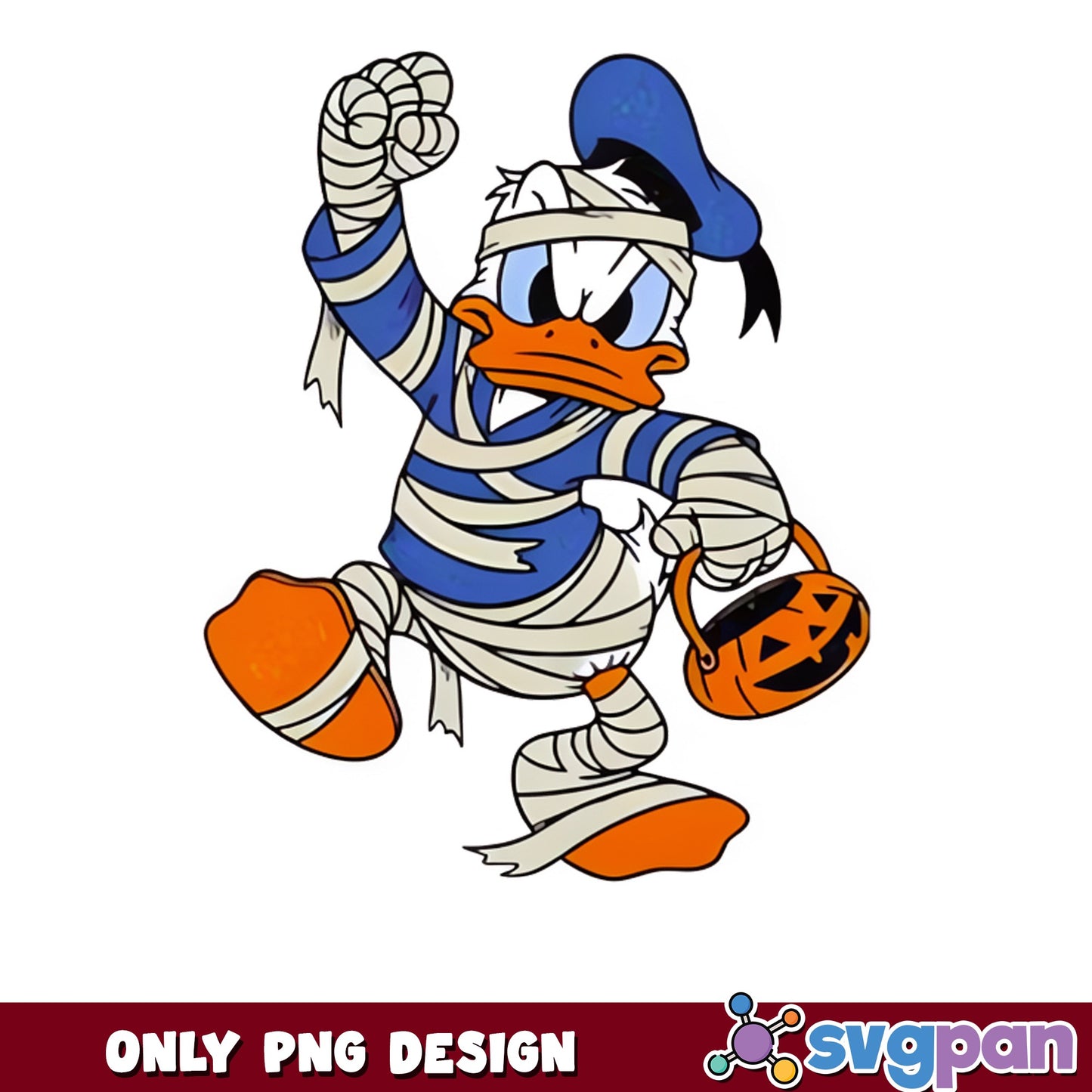 Donald Duck Mummy Costume PNG, Halloween Disney PNG, Trick Or Treat PNG
