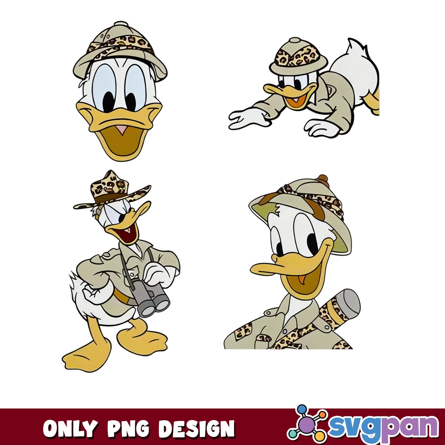 Donald Duck Safari PNG Bundle, Disney Safari PNG, Donald Duck PNG