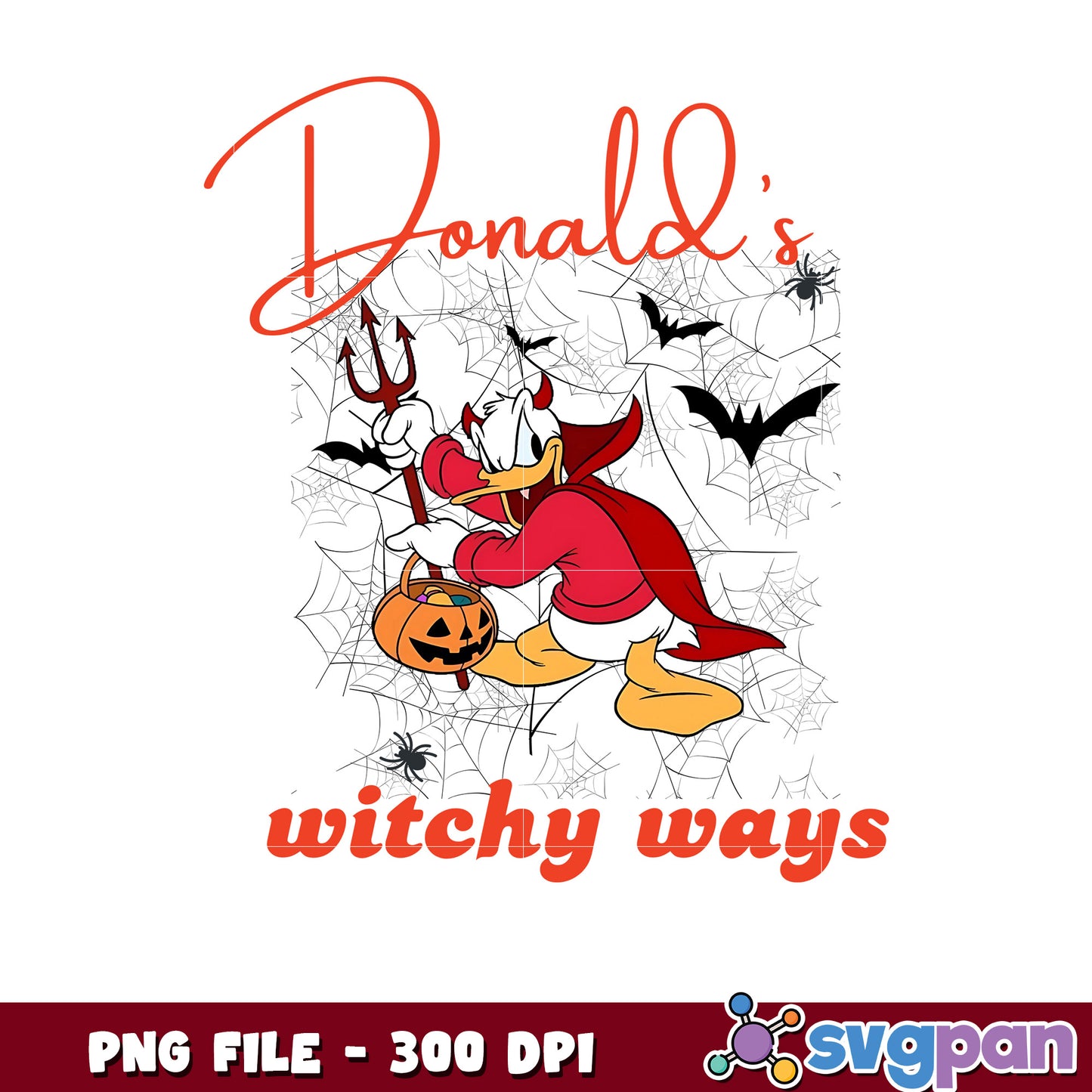 Donald's witchy ways png, time to halloween png, funny halloween png