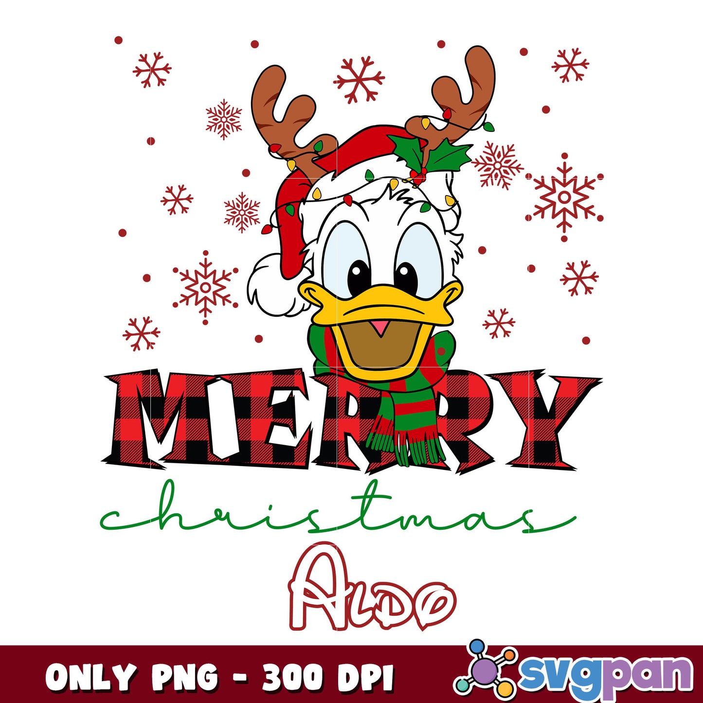 Donald duck merry christmas aldo png, donald christmas png