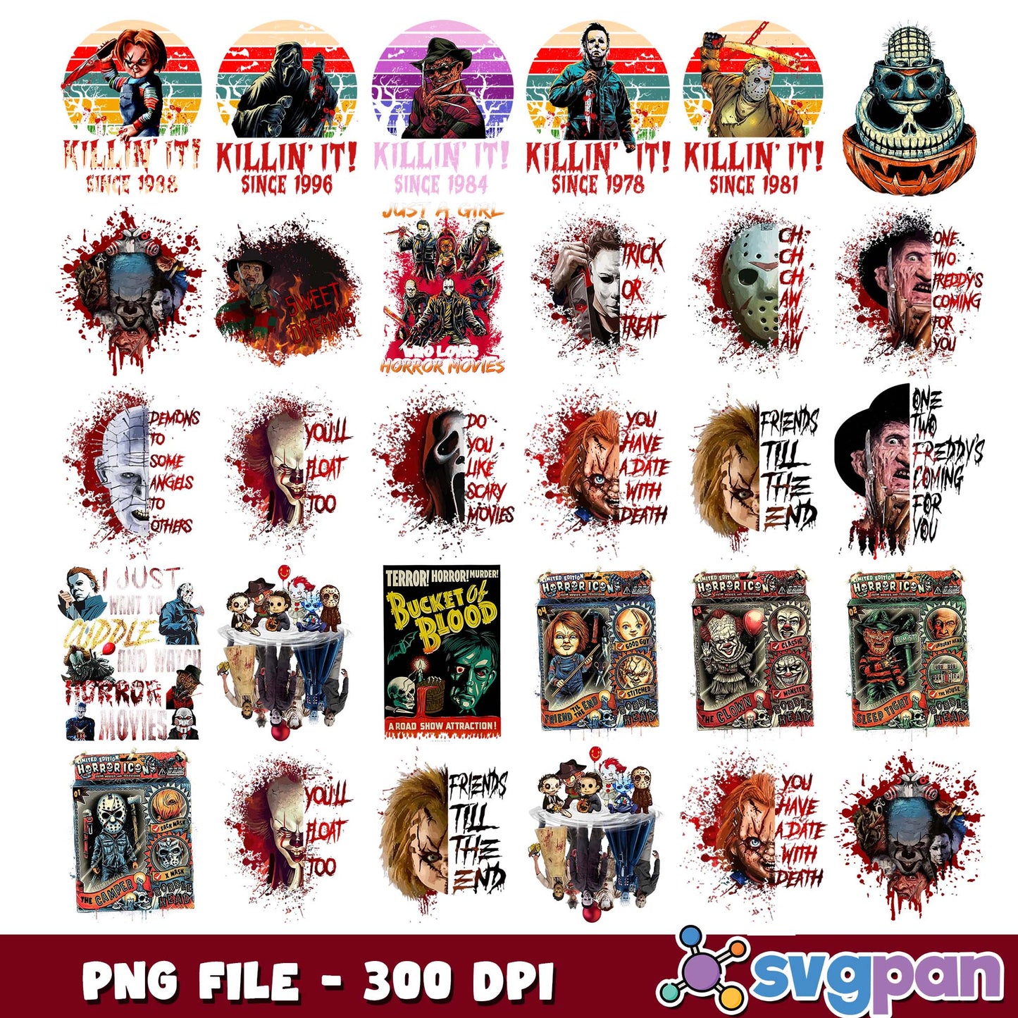 Do you like scary movie png bundle