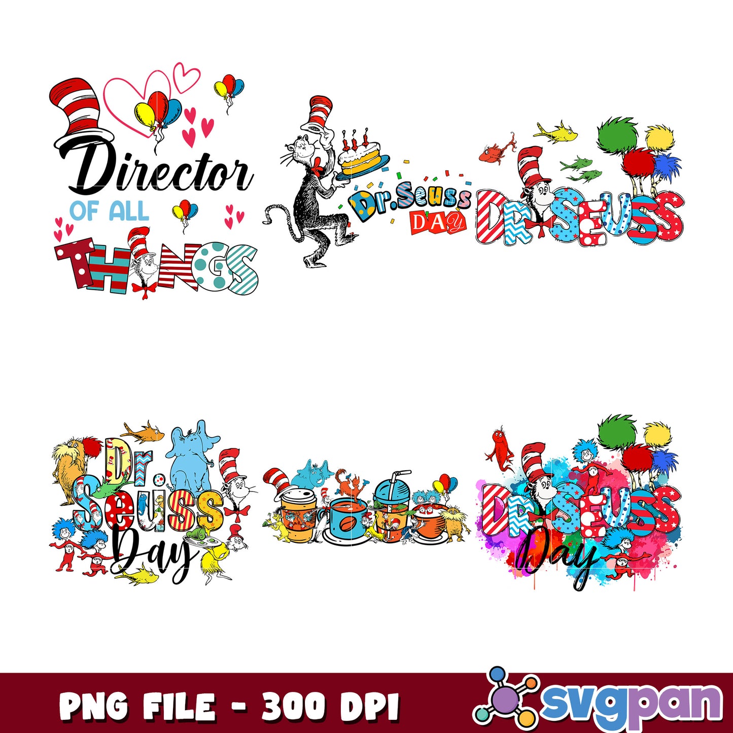 Dr Seuss Day PNG Bundle 300 DPI