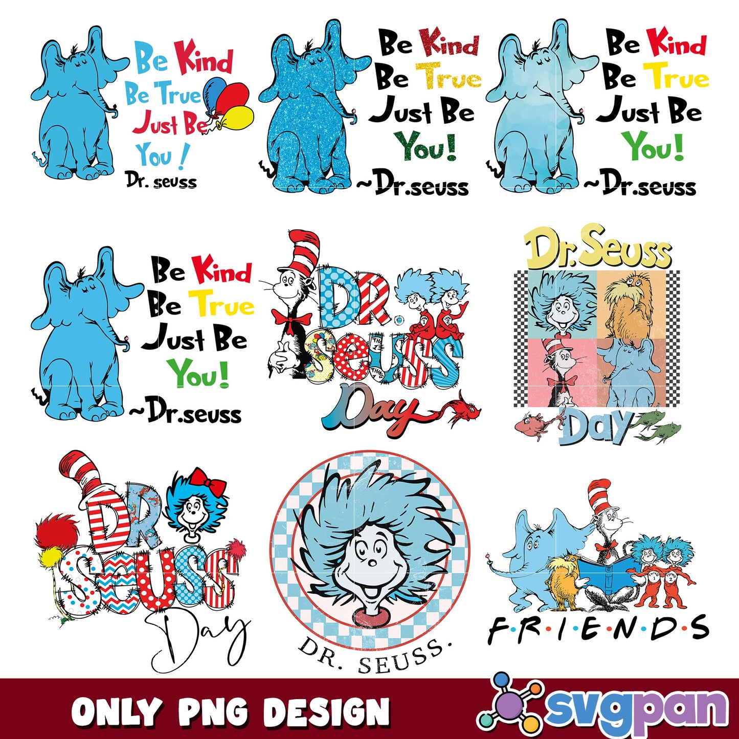 Dr Seuss Day PNG Bundle Kindness and Fun Designs