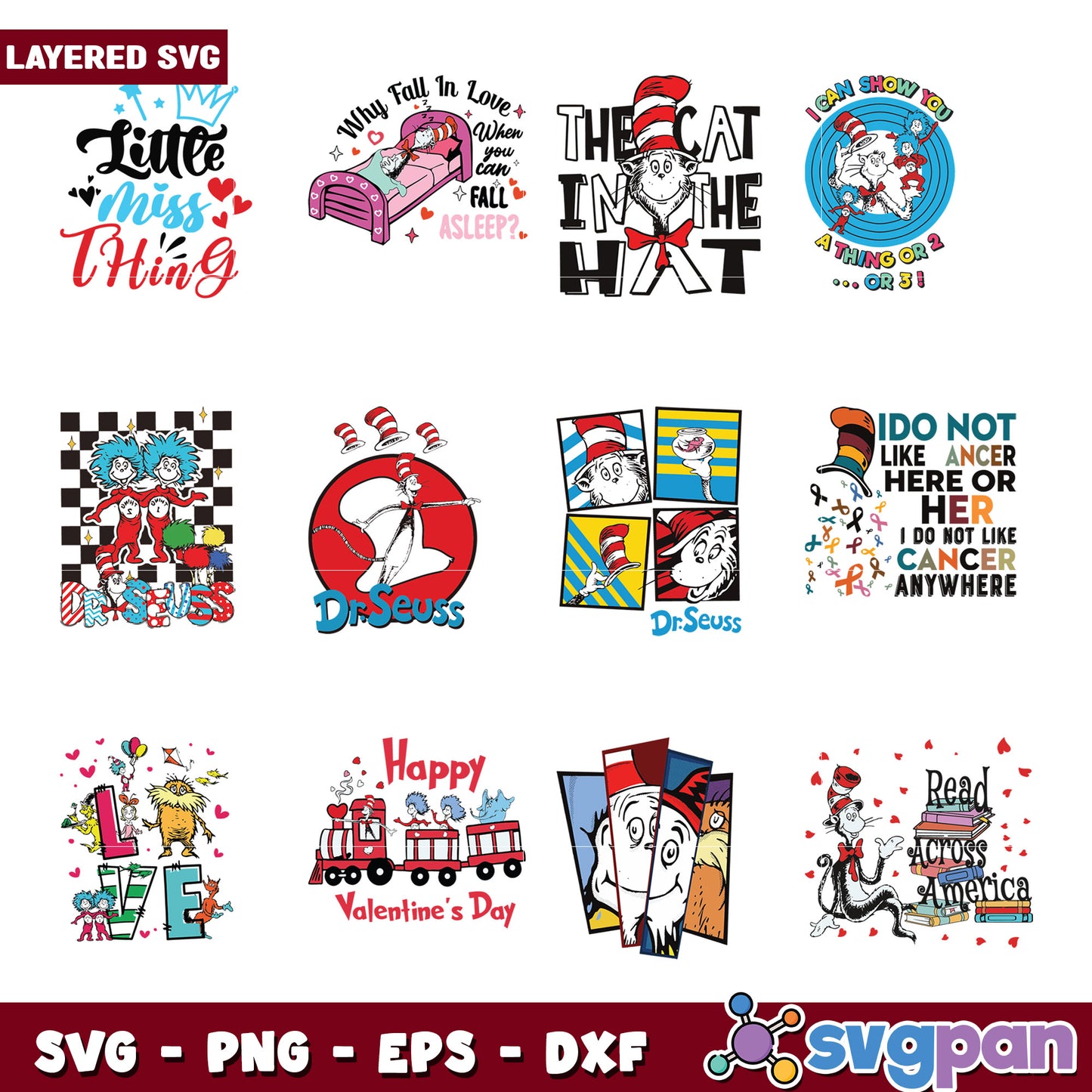 Dr Seuss Inspired SVG Bundle for Creative Projects