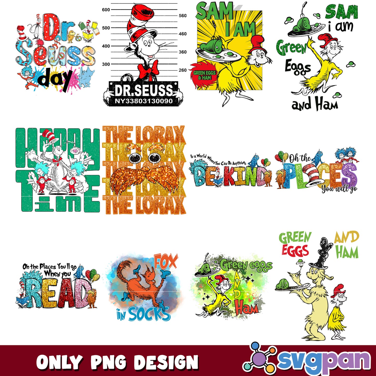 Dr Seuss PNG Bundle Graphics & Designs