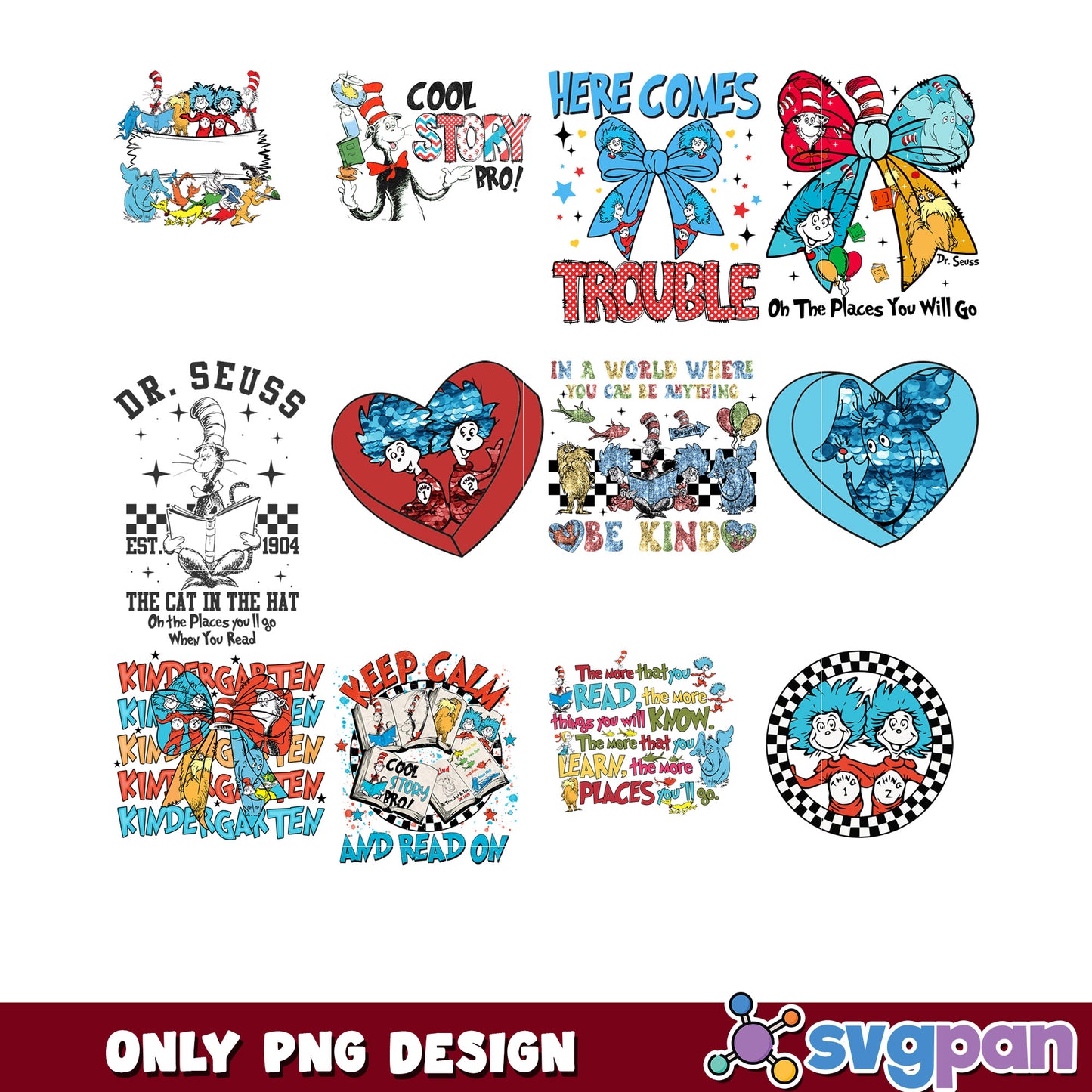 Dr Seuss PNG Bundle Kids Designs