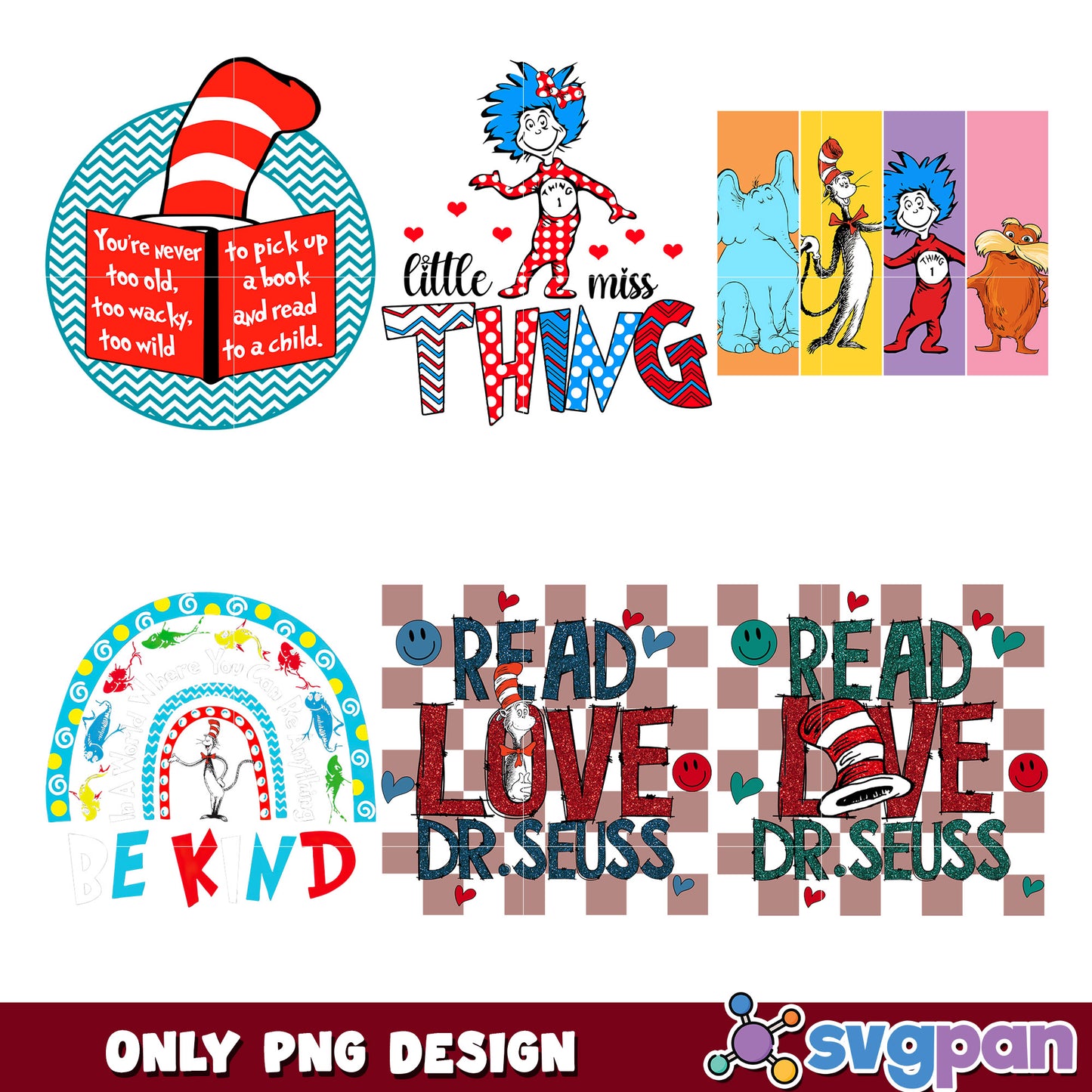 Dr Seuss PNG Bundle Quotes & Designs