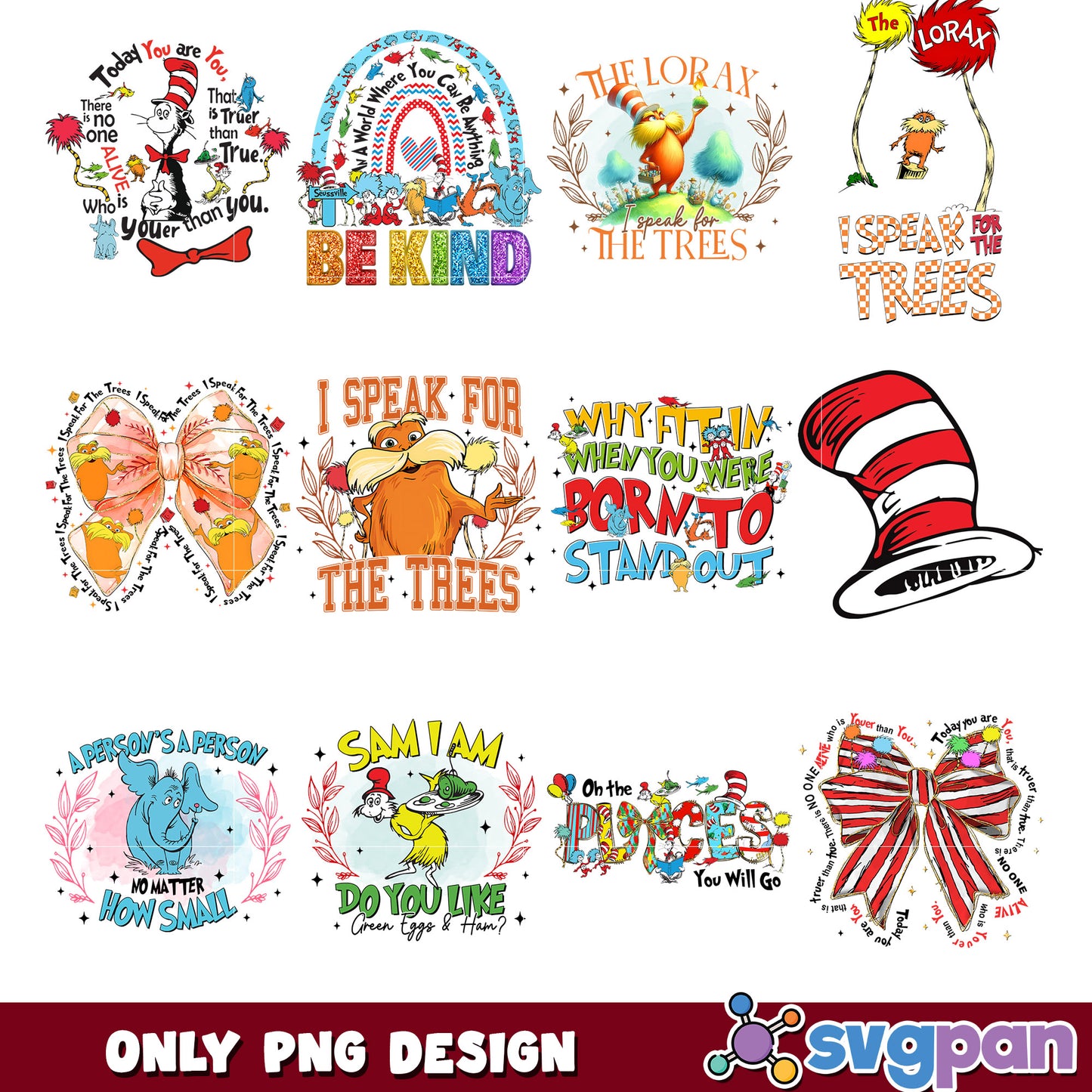 Dr Seuss PNG Bundle Quotes & Images