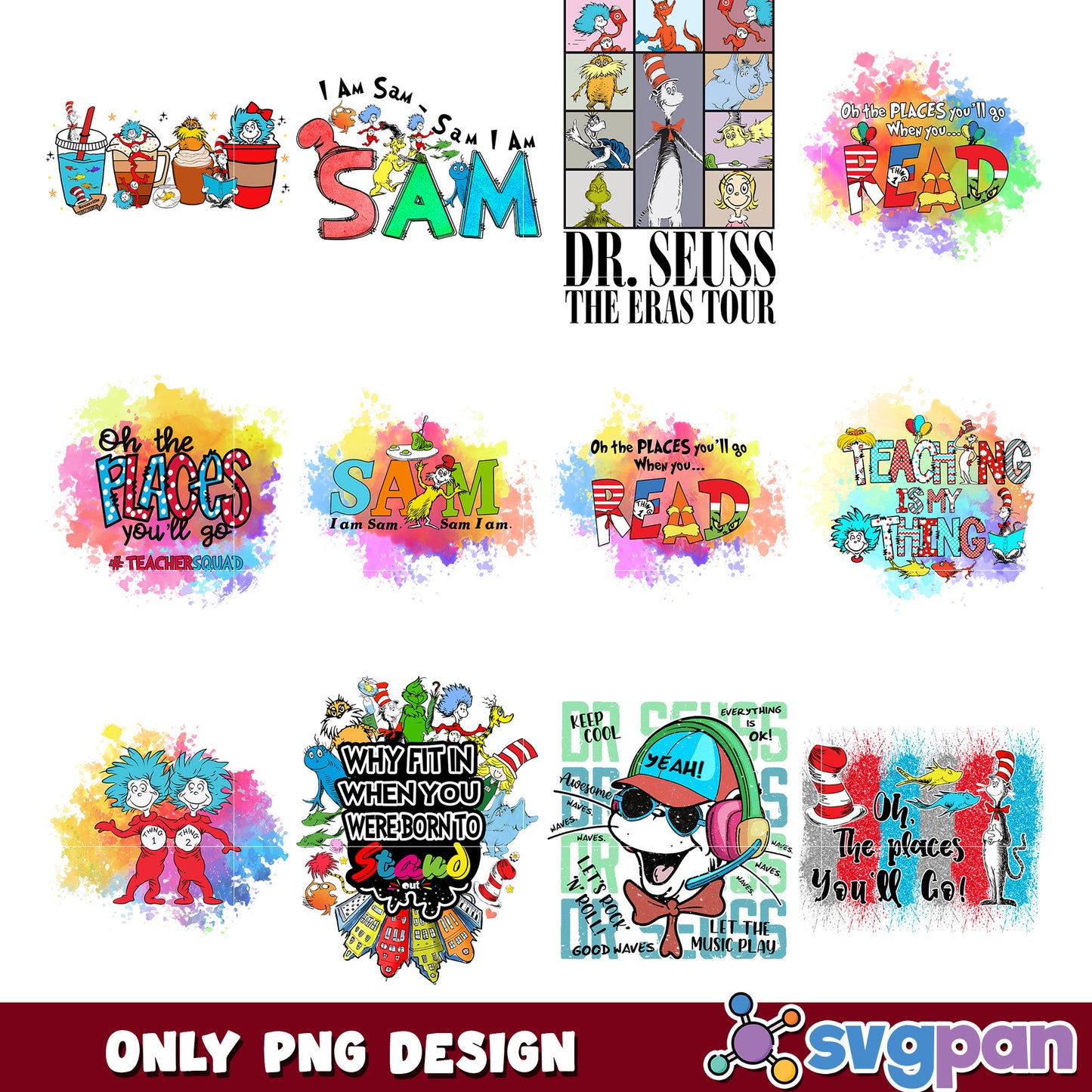 Dr Seuss PNG Bundle Teacher Quotes