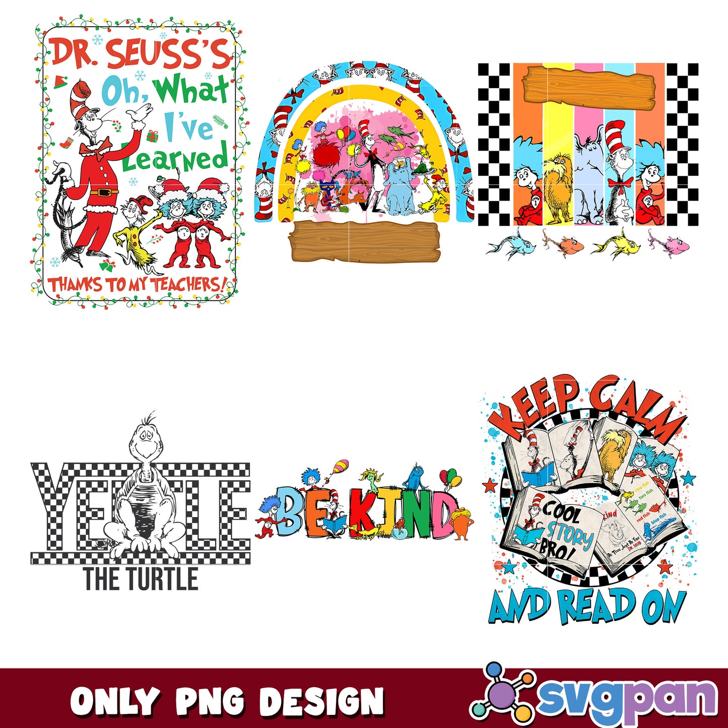 Dr Seuss PNG Bundle Teacher Quotes & More