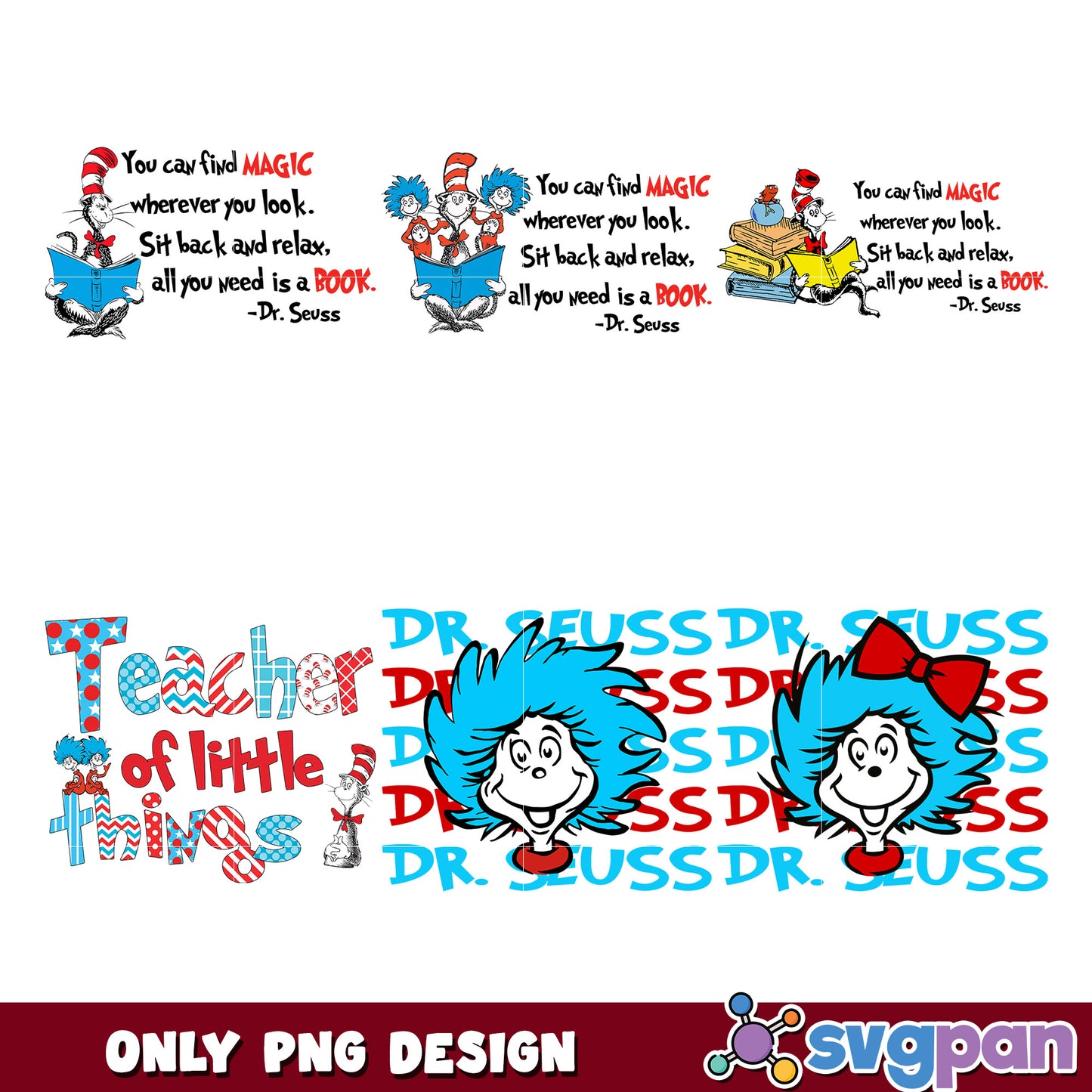 Dr Seuss PNG Bundle Teacher of Little Things
