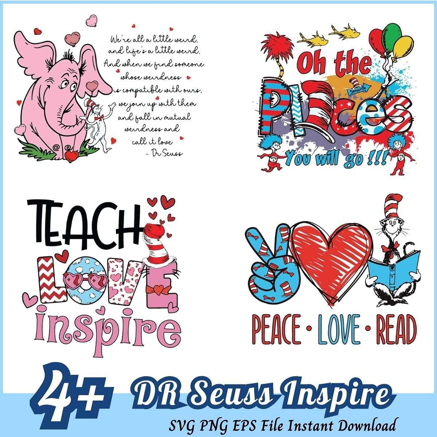 Dr Seuss SVG Bundle 4+ Designs