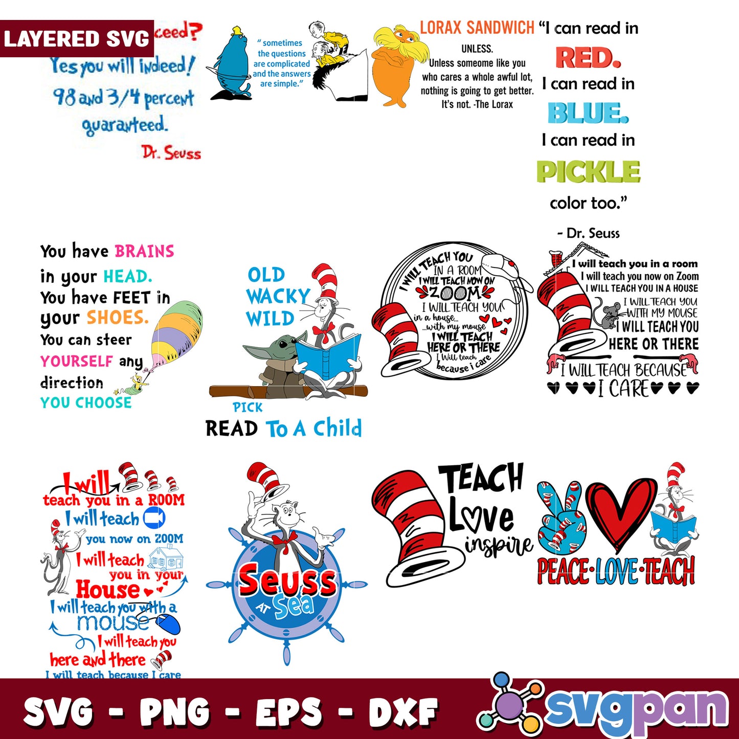 Dr Seuss Themed SVG Bundle for Creative Projects